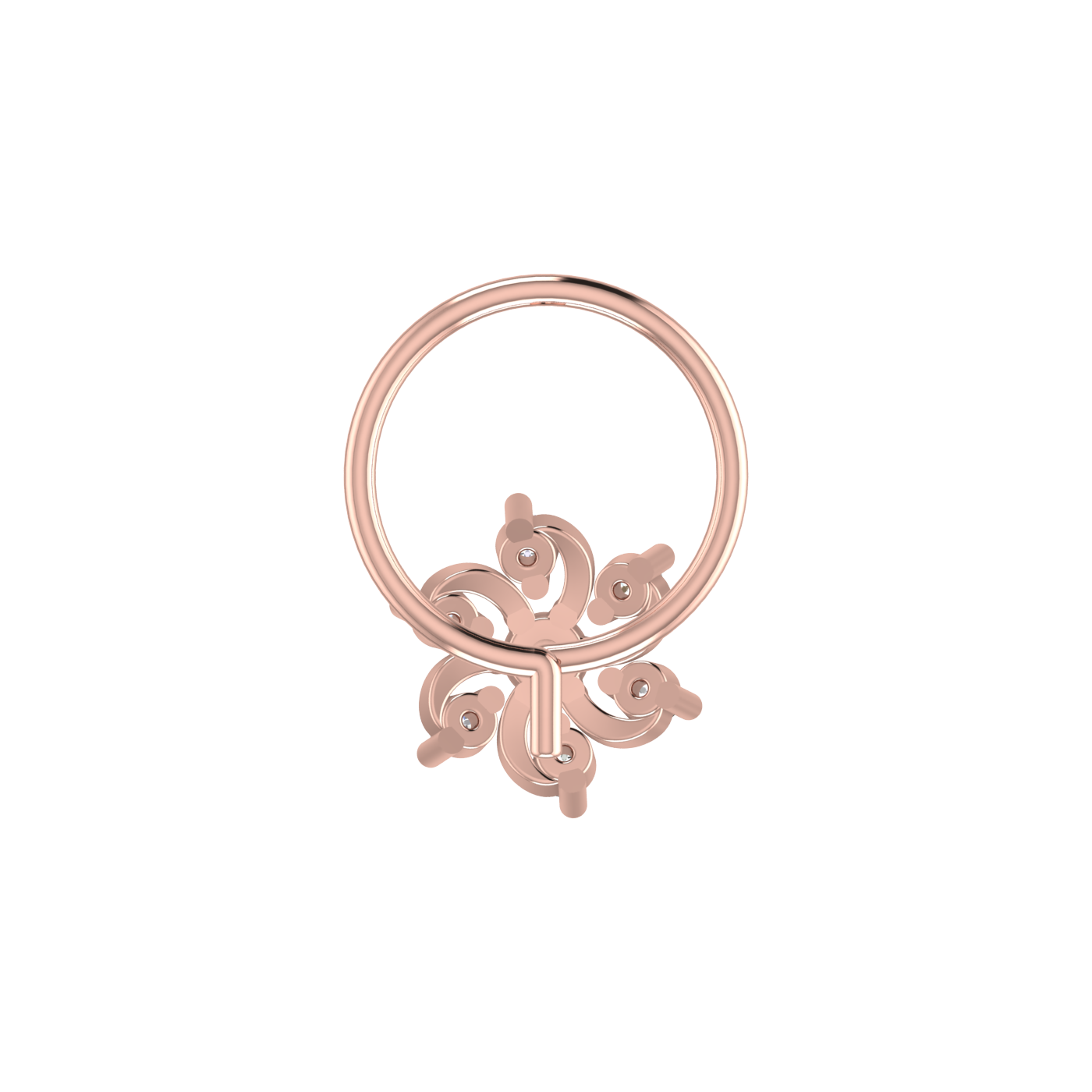Floral Flower Petal — 0.06 Carat Lab Grown Diamond Nose Pin