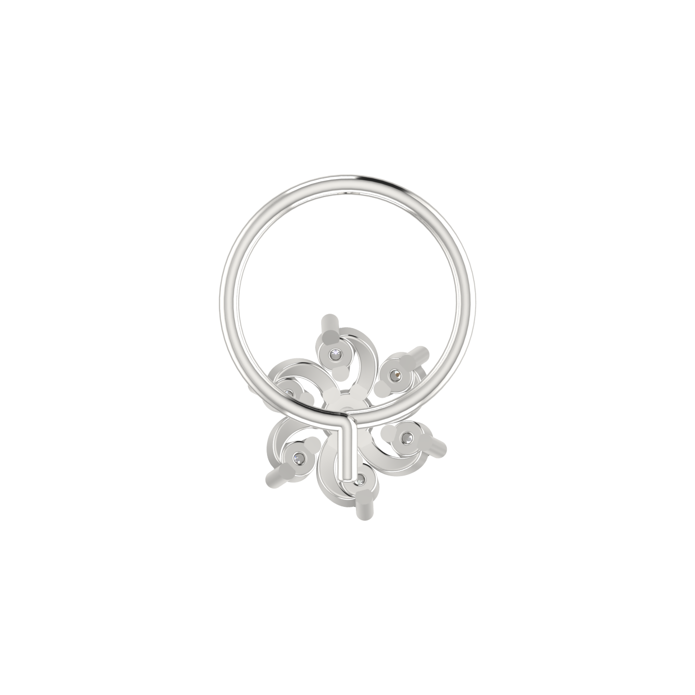 Floral Flower Petal — 0.06 Carat Lab Grown Diamond Nose Pin
