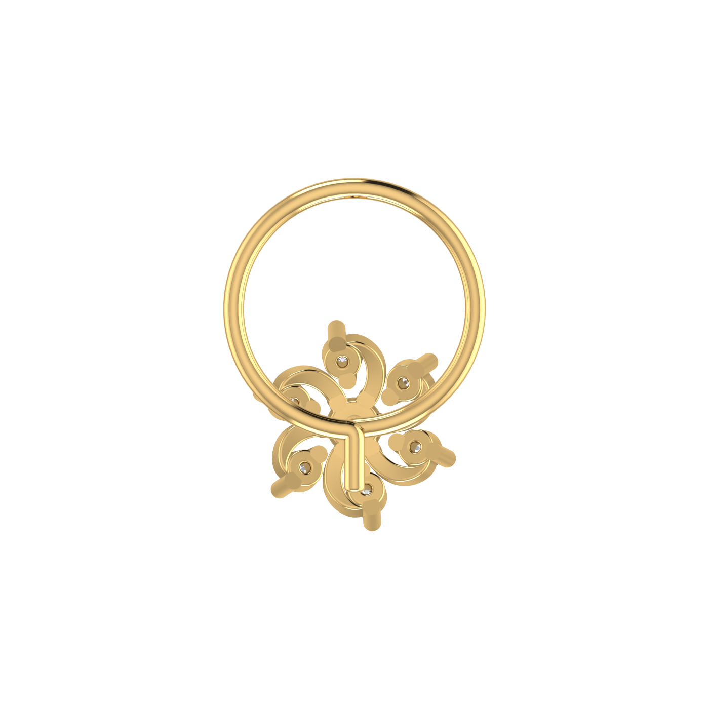Floral Flower Petal — 0.06 Carat Lab Grown Diamond Nose Pin