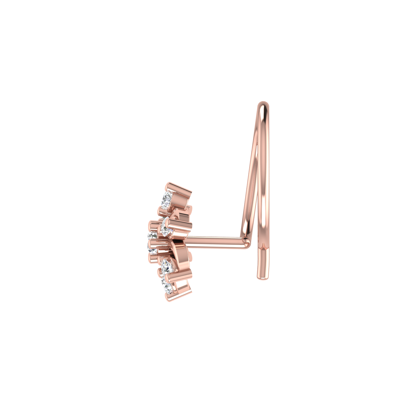 Floral Flower Petal — 0.06 Carat Lab Grown Diamond Nose Pin