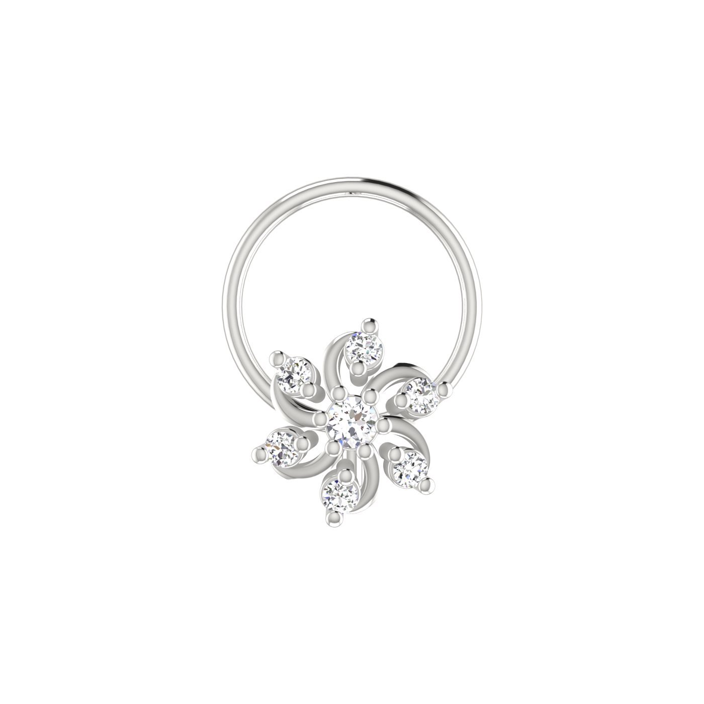 Floral Flower Petal — 0.06 Carat Lab Grown Diamond Nose Pin