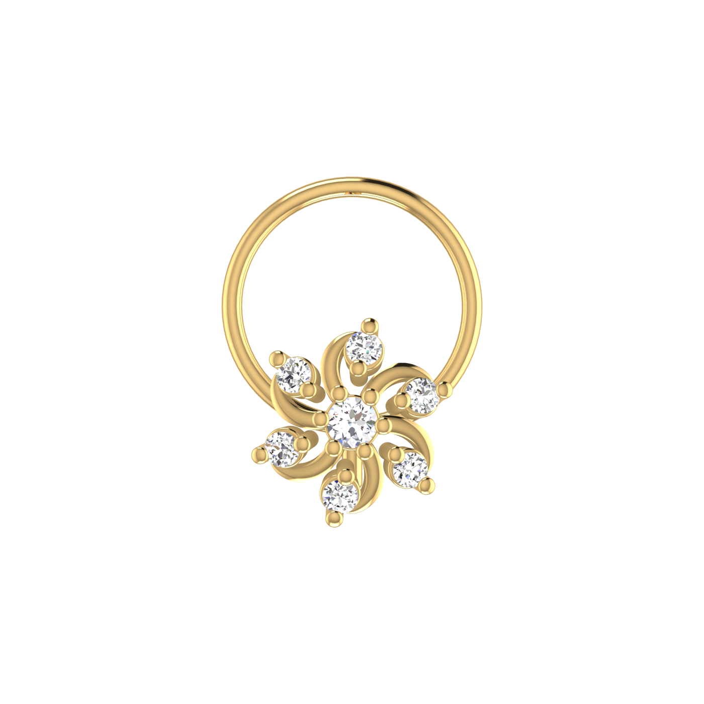 Floral Flower Petal — 0.06 Carat Lab Grown Diamond Nose Pin