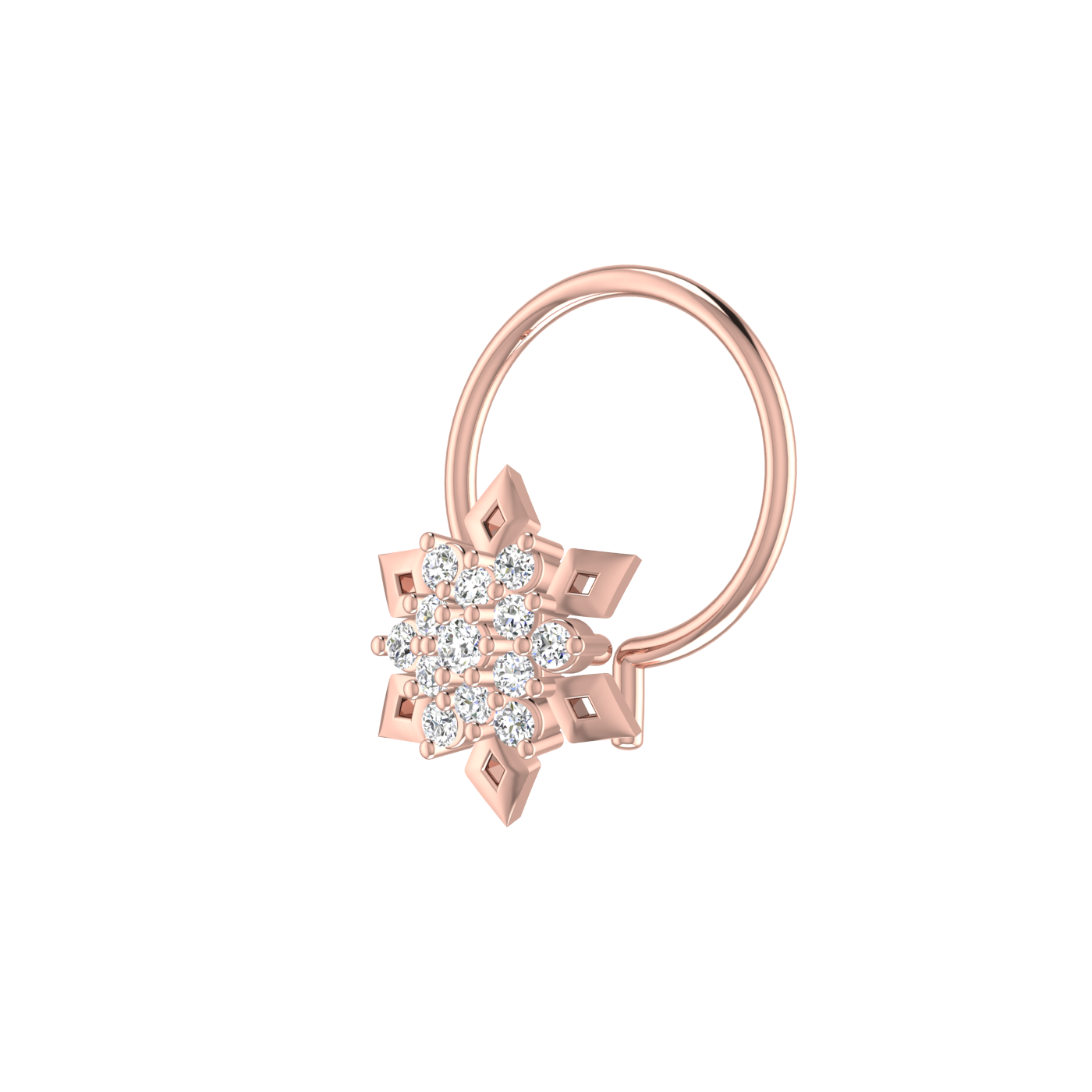 Floral Spark Petite — 0.05 Carat Lab Grown Diamond Flower Nose Pin