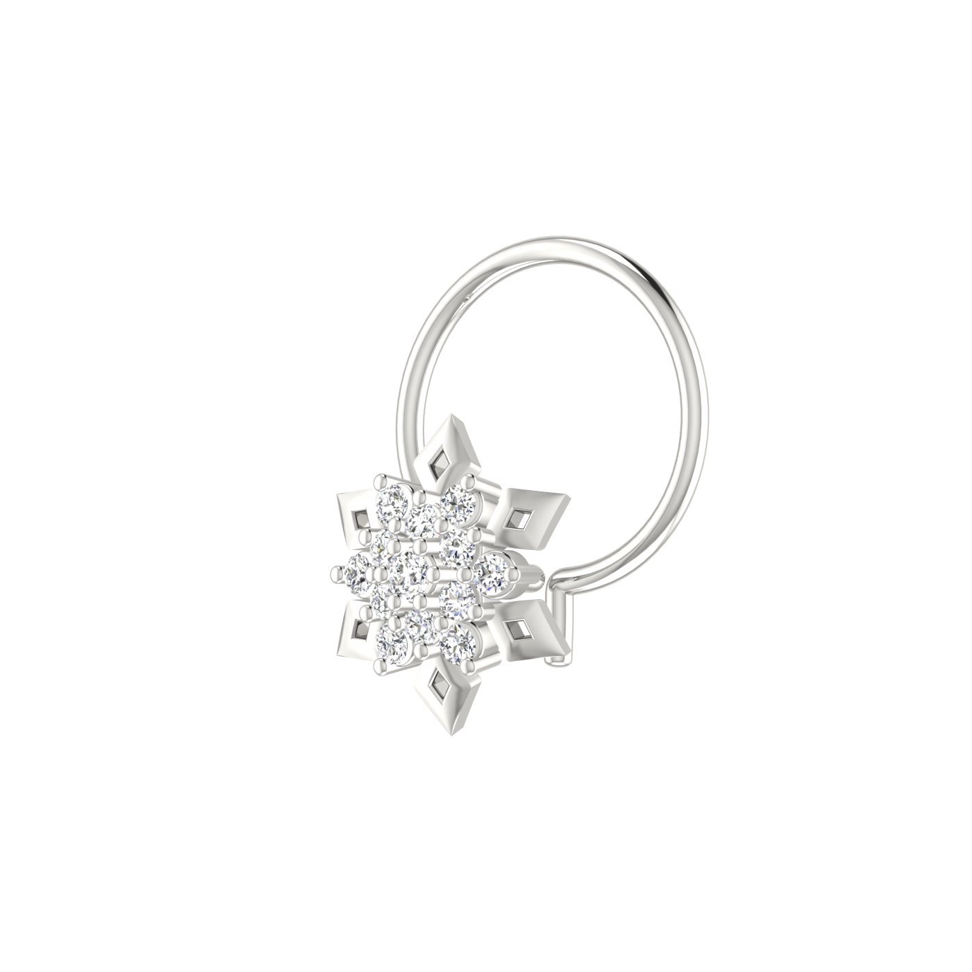 Floral Spark Petite — 0.05 Carat Lab Grown Diamond Flower Nose Pin