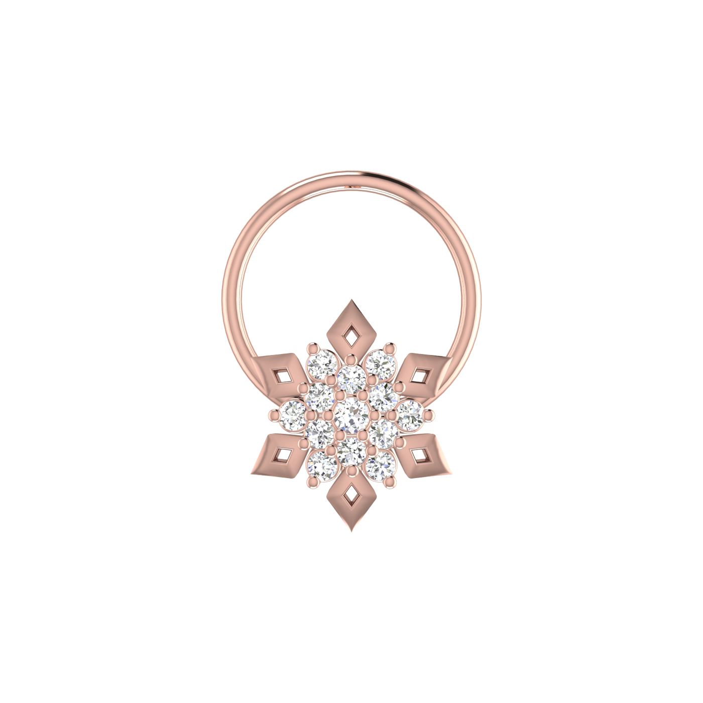 Floral Spark Petite — 0.05 Carat Lab Grown Diamond Flower Nose Pin