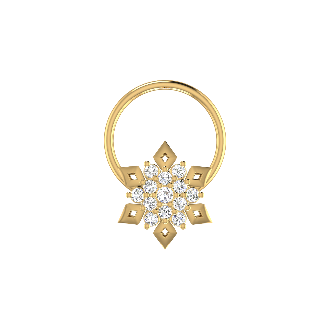 Floral Spark Petite — 0.05 Carat Lab Grown Diamond Flower Nose Pin