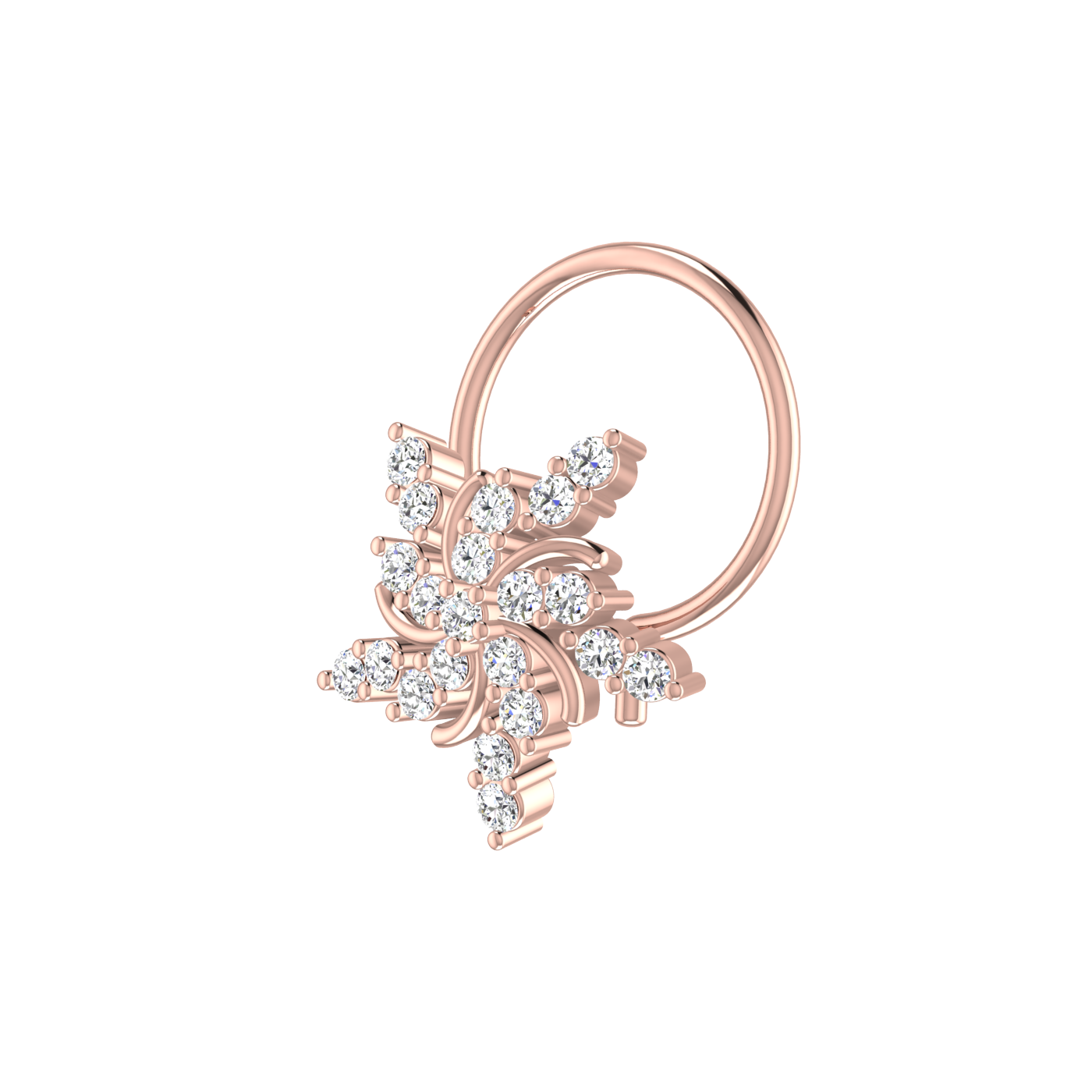 Floral Swirl — 0.11 Carat Lab Grown Diamond Nose Pin