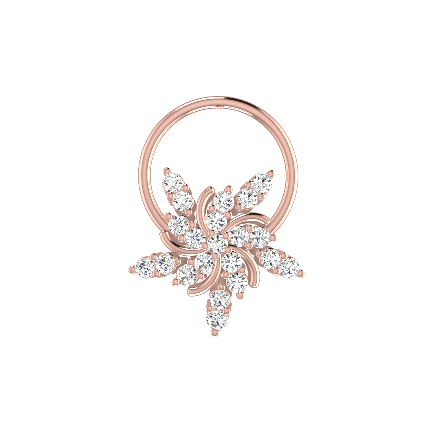 Floral Swirl — 0.11 Carat Lab Grown Diamond Nose Pin