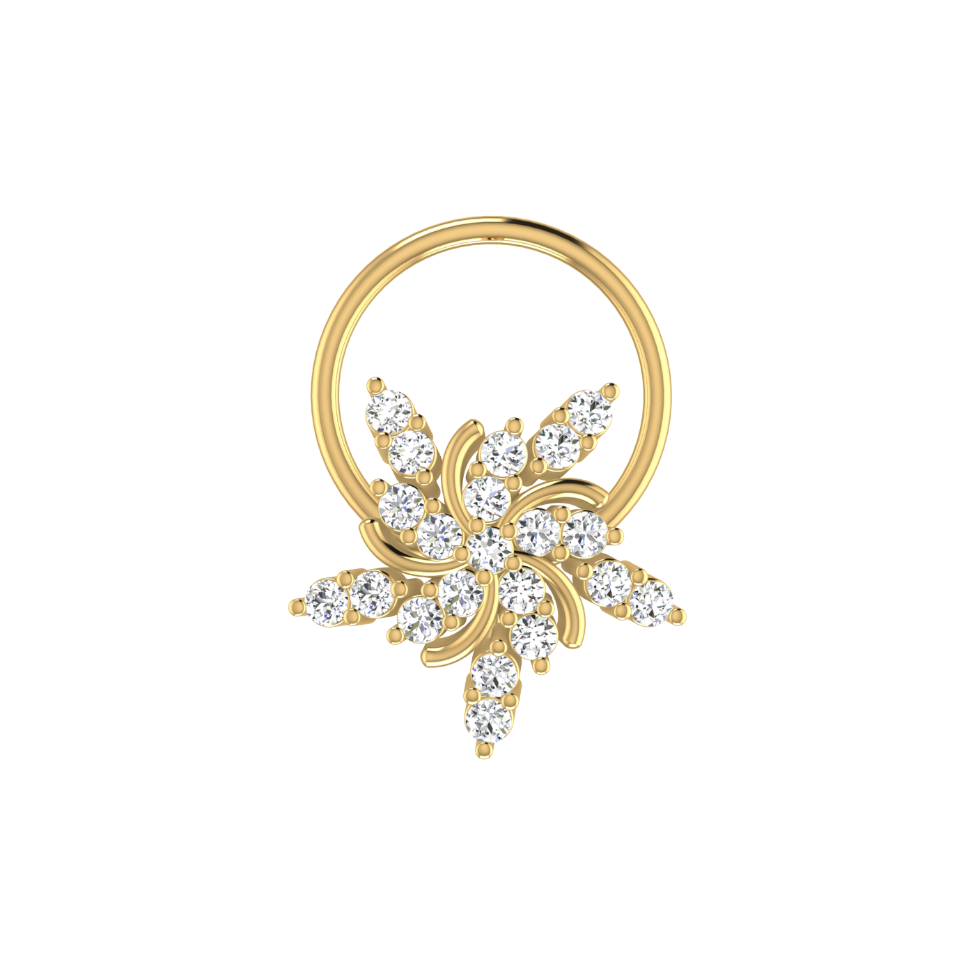 Floral Swirl — 0.11 Carat Lab Grown Diamond Nose Pin