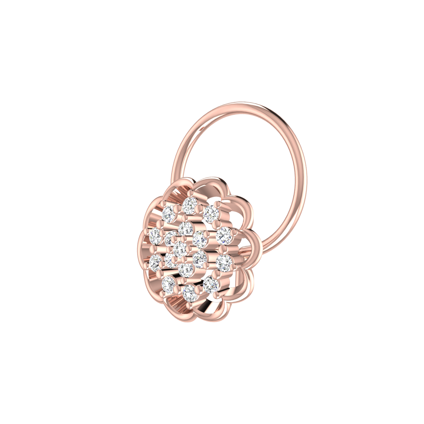 Floral Flower — 0.06 Carat Lab Grown Diamond Nose Pin