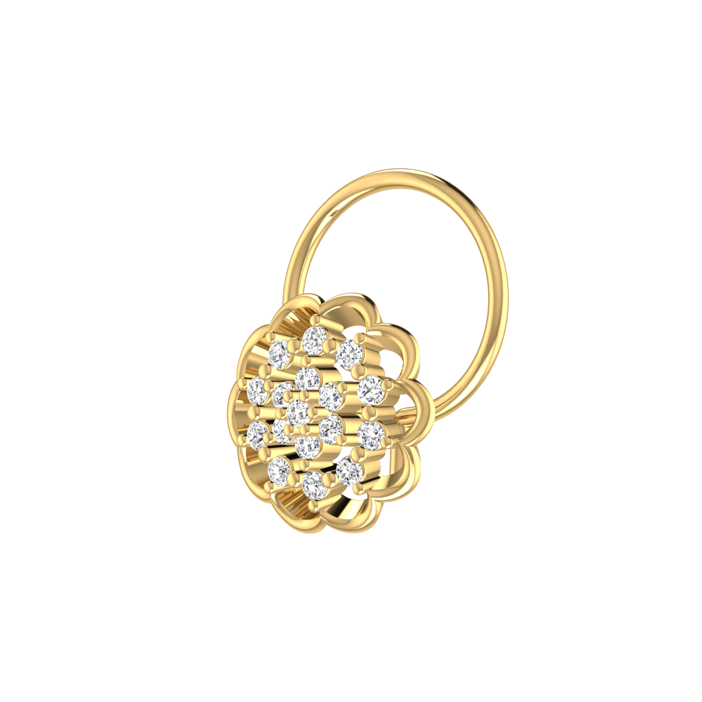 Floral Flower — 0.06 Carat Lab Grown Diamond Nose Pin