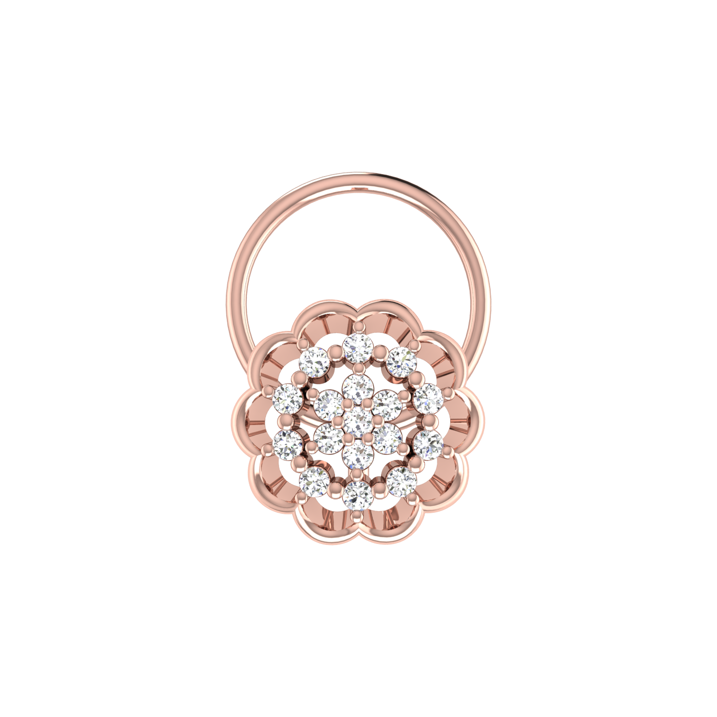Floral Flower — 0.06 Carat Lab Grown Diamond Nose Pin