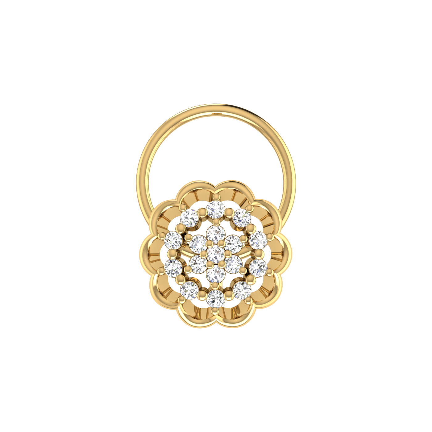 Floral Flower — 0.06 Carat Lab Grown Diamond Nose Pin
