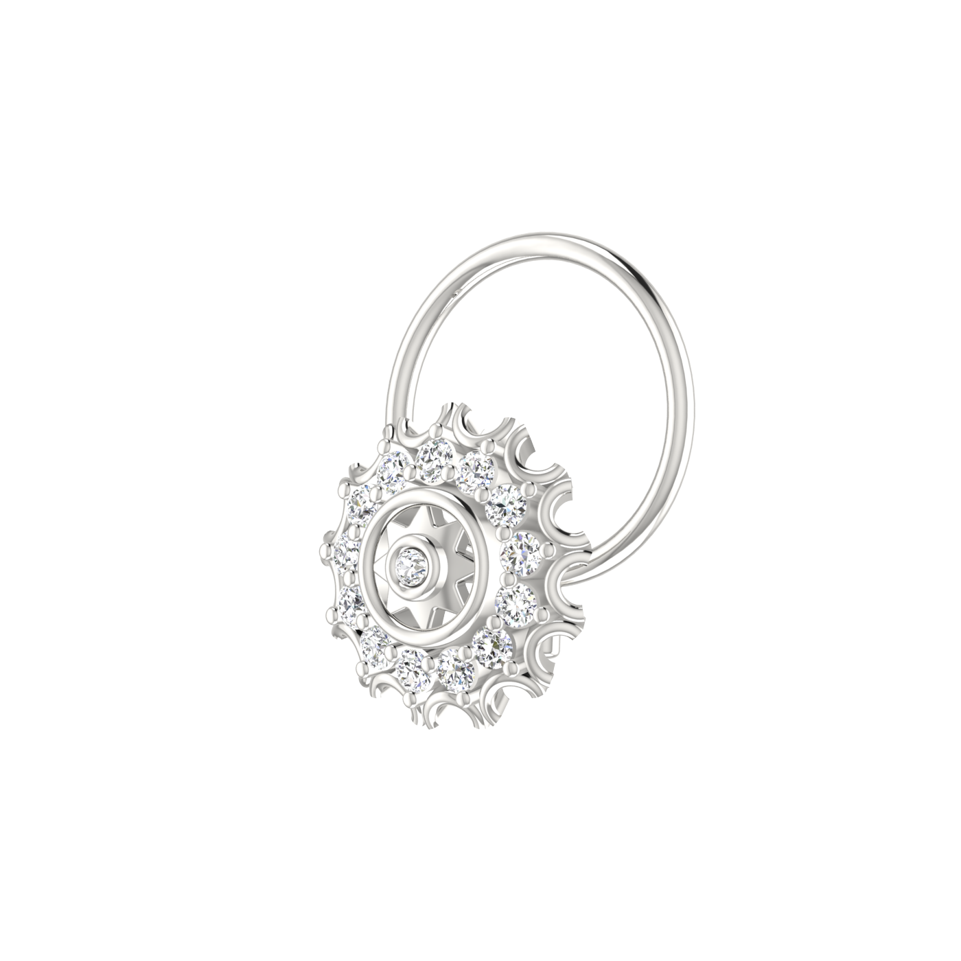 Floral Scalloped — 0.07 Carat Lab Grown Diamond Nose Pin