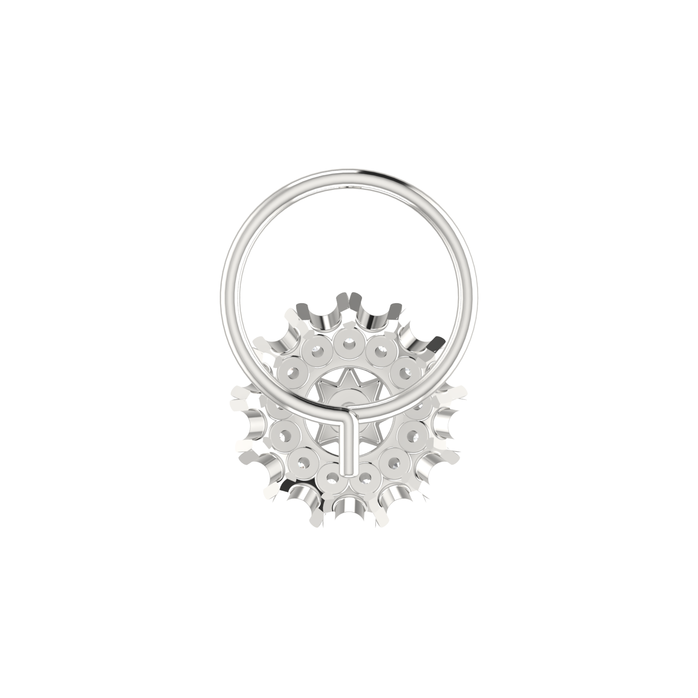 Floral Scalloped — 0.07 Carat Lab Grown Diamond Nose Pin