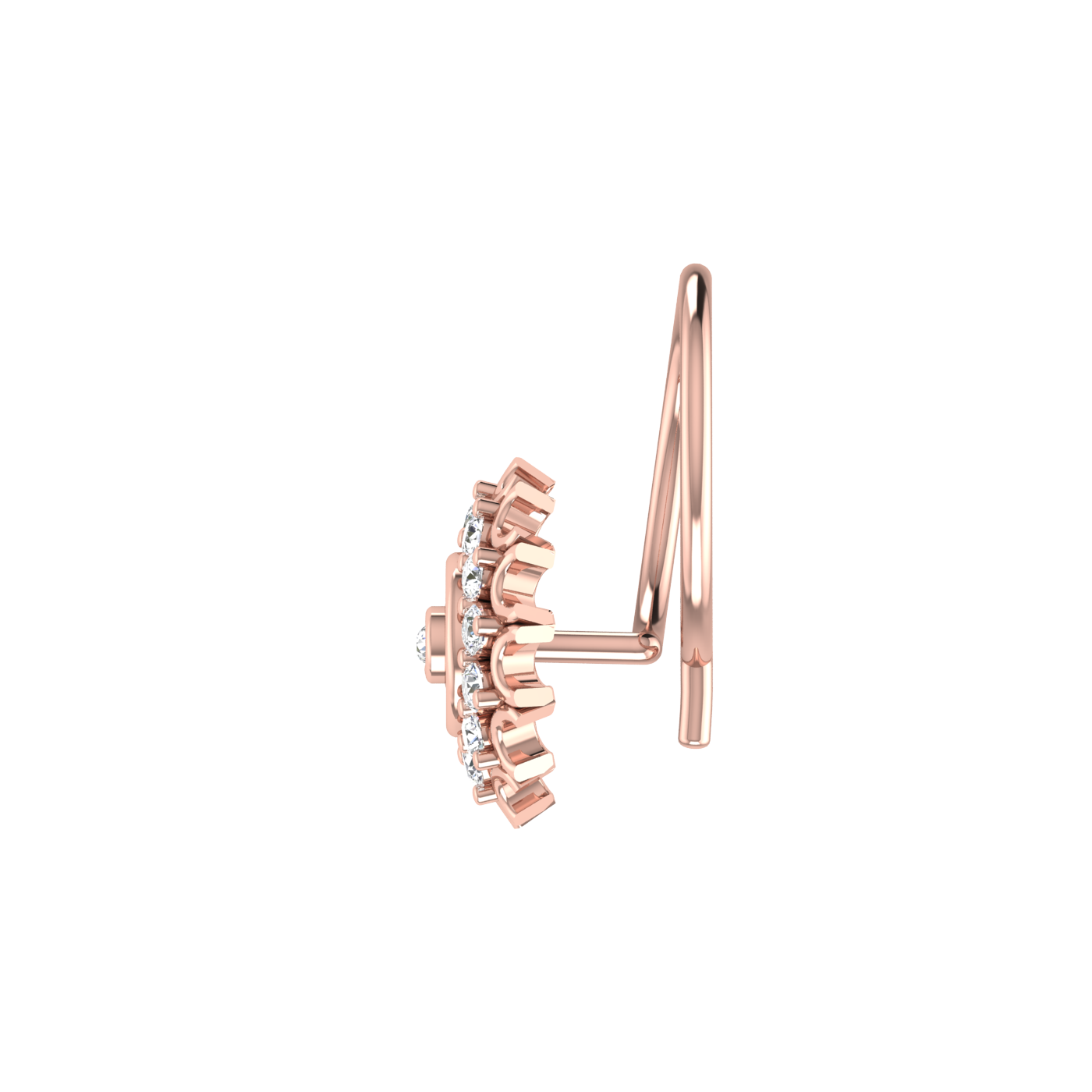 Floral Scalloped — 0.07 Carat Lab Grown Diamond Nose Pin