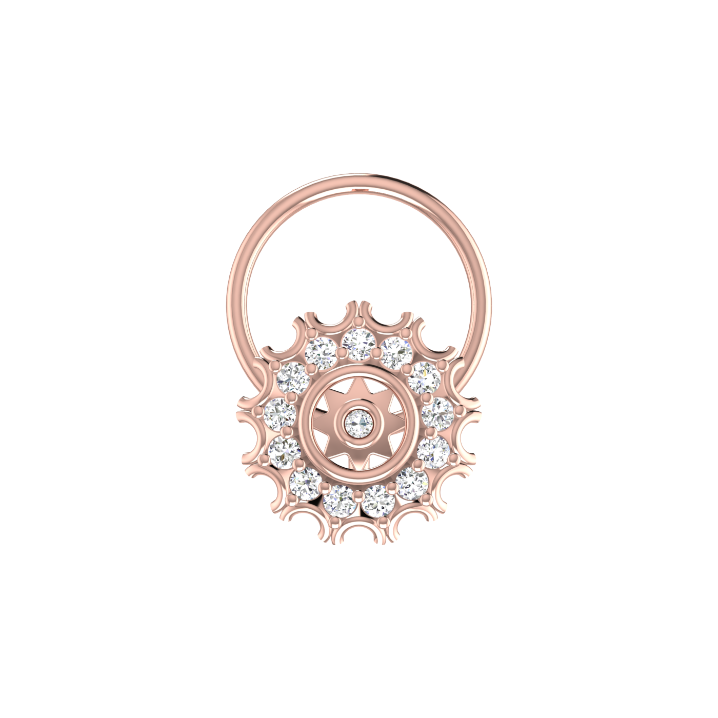 Floral Scalloped — 0.07 Carat Lab Grown Diamond Nose Pin
