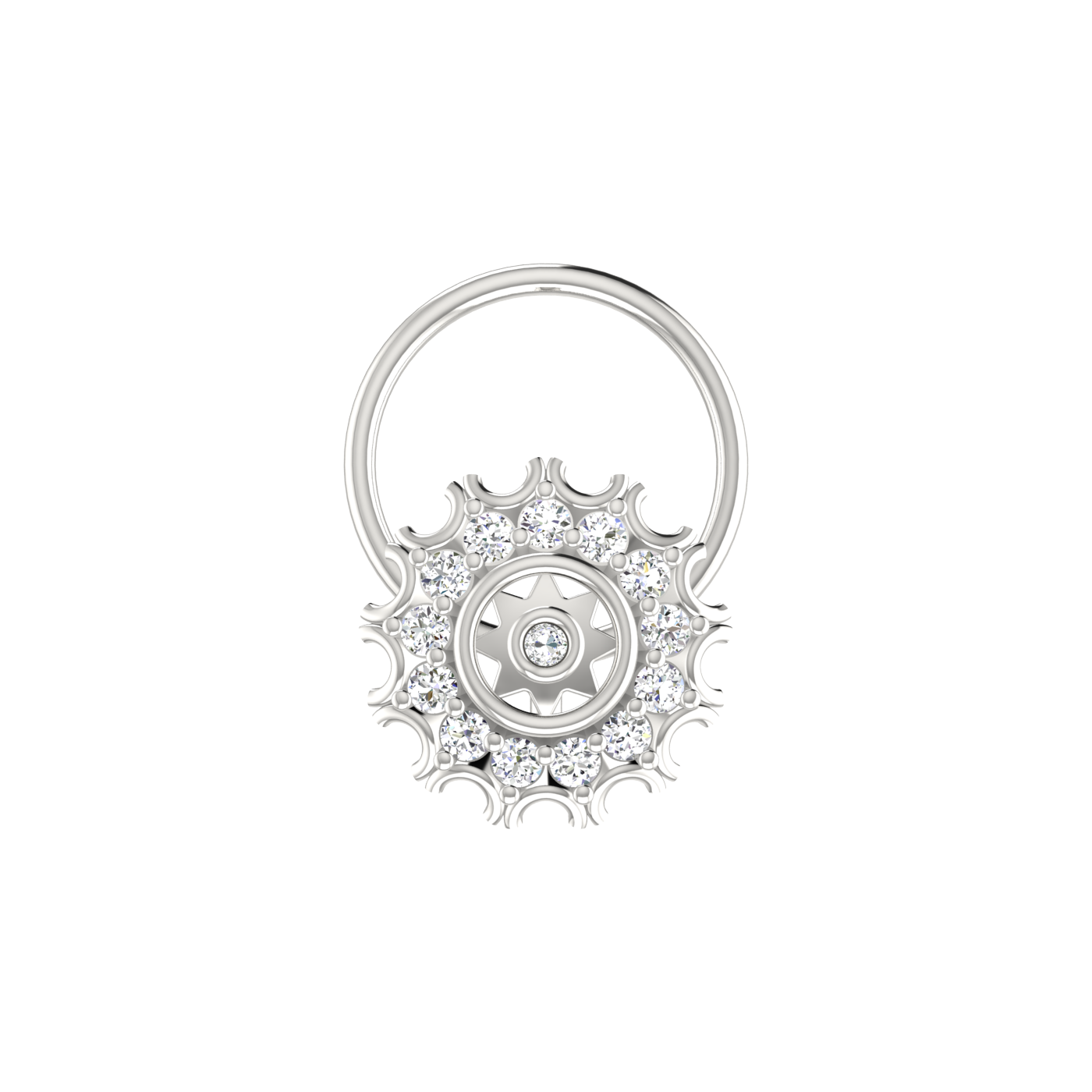 Floral Scalloped — 0.07 Carat Lab Grown Diamond Nose Pin