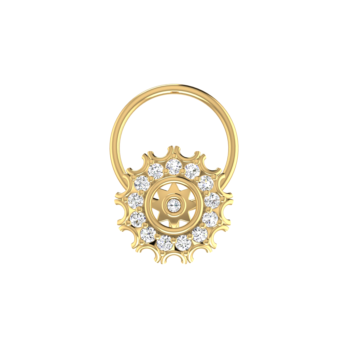 Floral Scalloped — 0.07 Carat Lab Grown Diamond Nose Pin