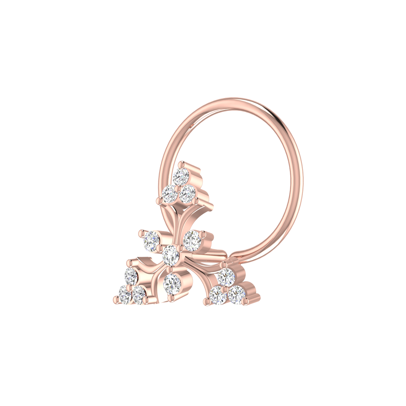 Celestial Bloom Victorian Floral Cluster — 0.05 Carat Lab Grown Diamond Nose Pin