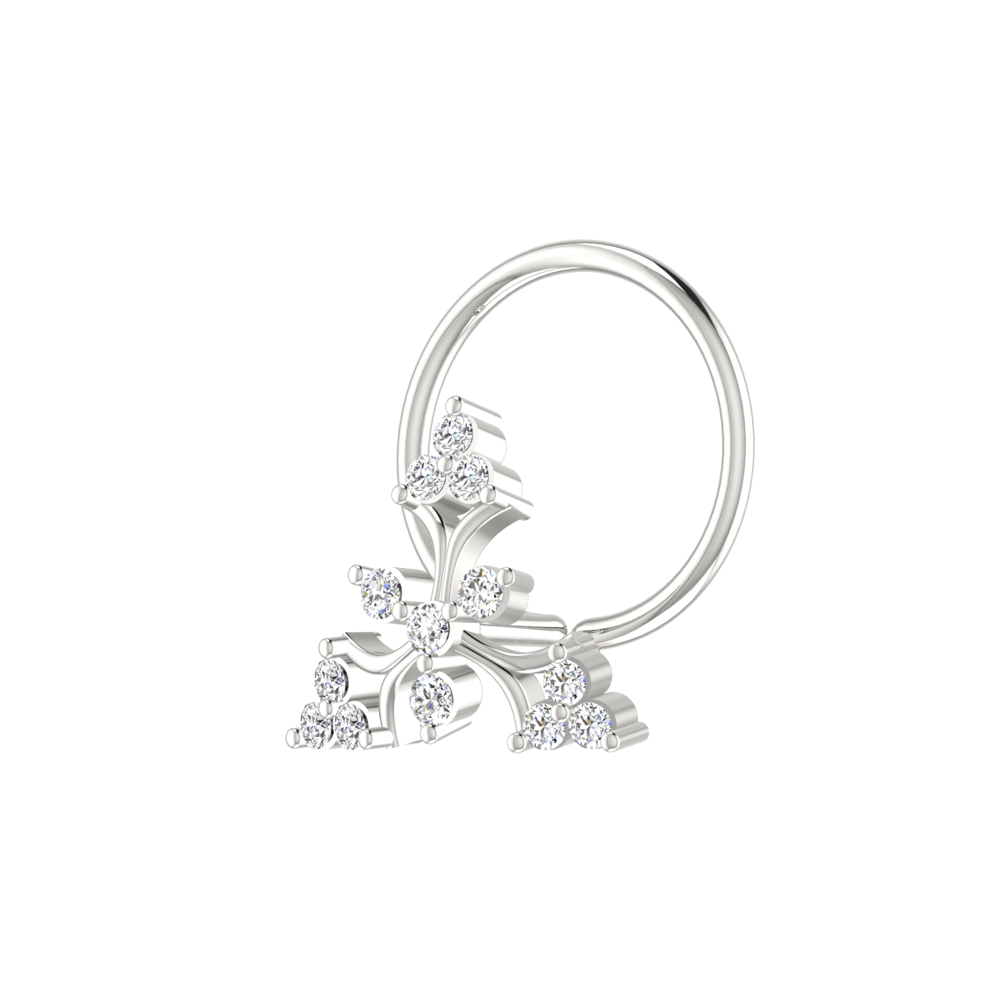 Celestial Bloom Victorian Floral Cluster — 0.05 Carat Lab Grown Diamond Nose Pin