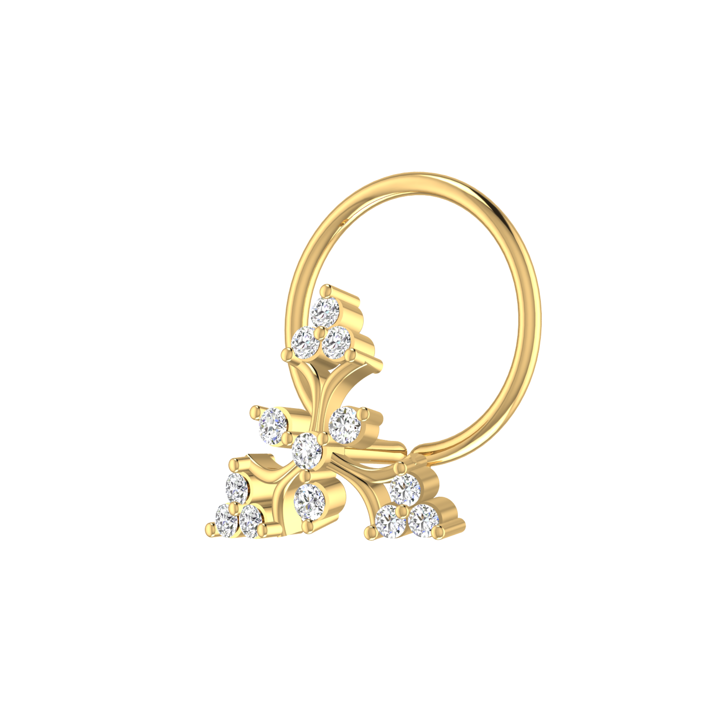 Celestial Bloom Victorian Floral Cluster — 0.05 Carat Lab Grown Diamond Nose Pin