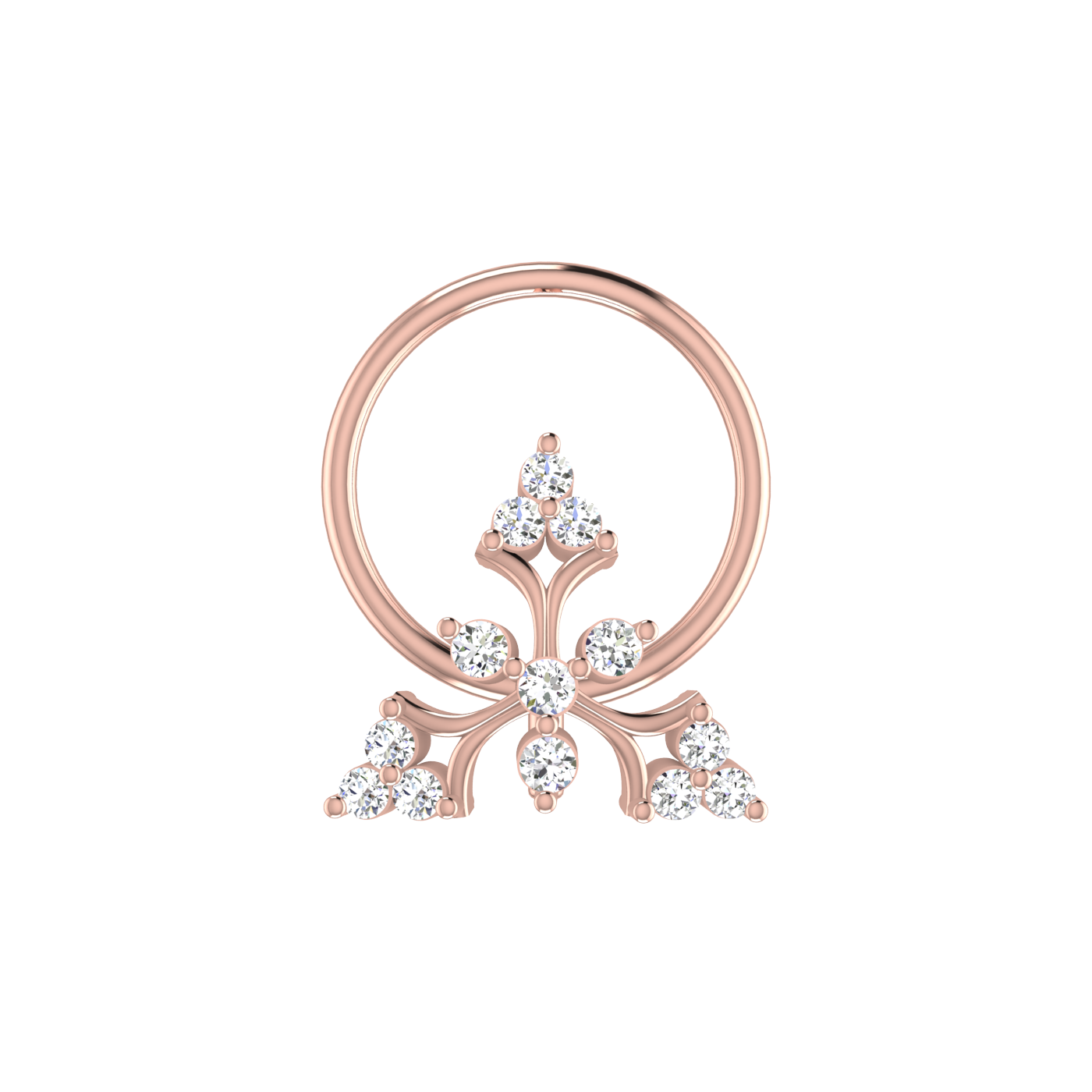 Celestial Bloom Victorian Floral Cluster — 0.05 Carat Lab Grown Diamond Nose Pin