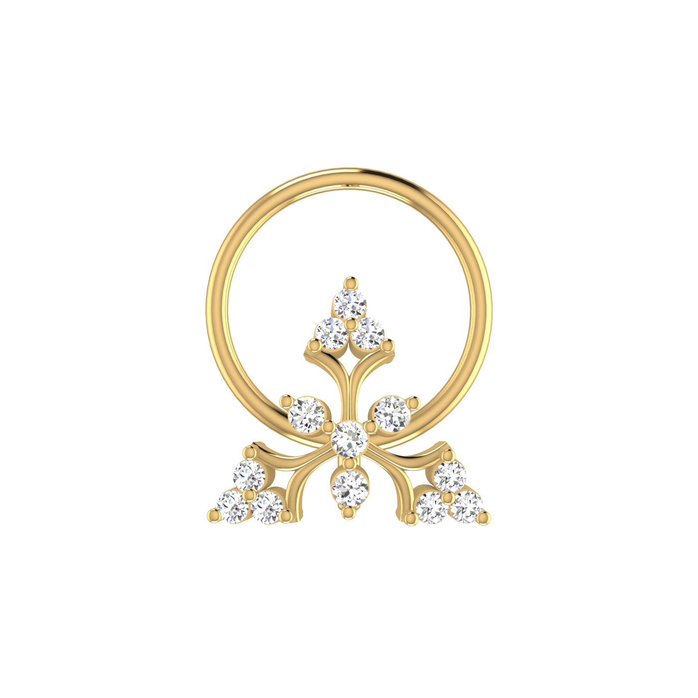 Celestial Bloom Victorian Floral Cluster — 0.05 Carat Lab Grown Diamond Nose Pin