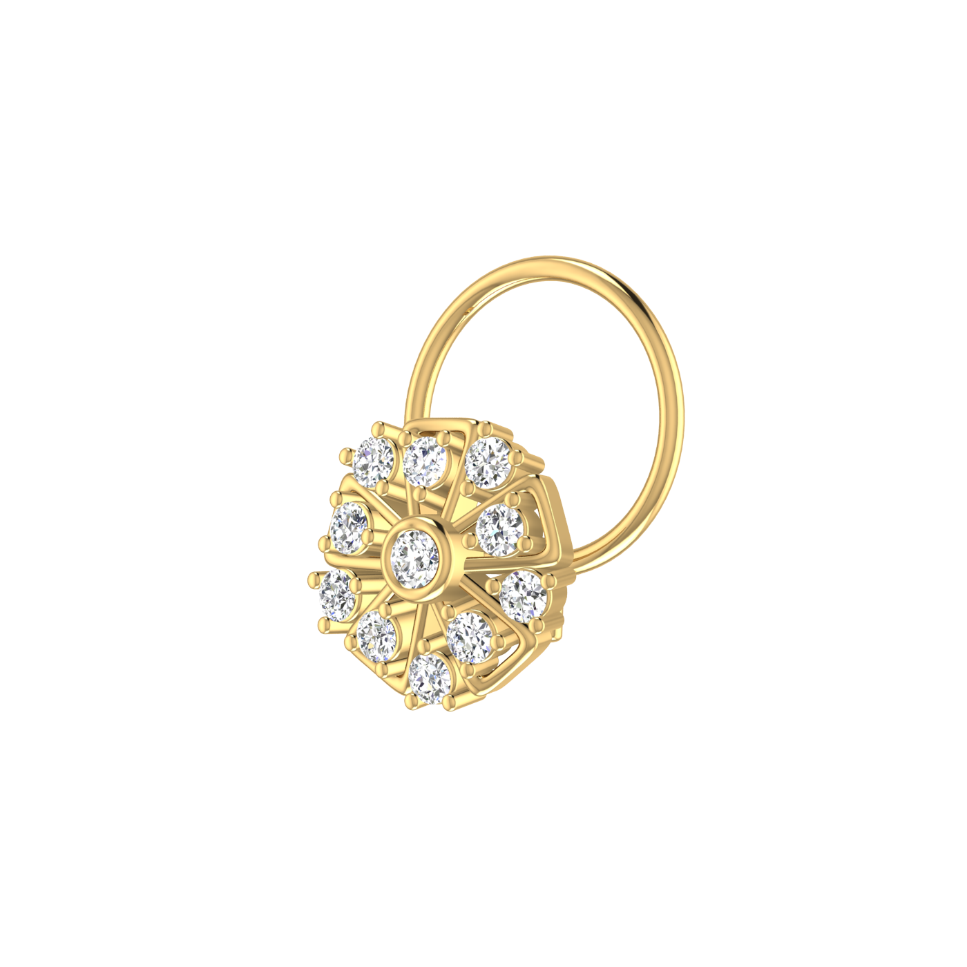 Floral Flower Shape — 0.11 Carat Lab Grown Diamond Nose Pin