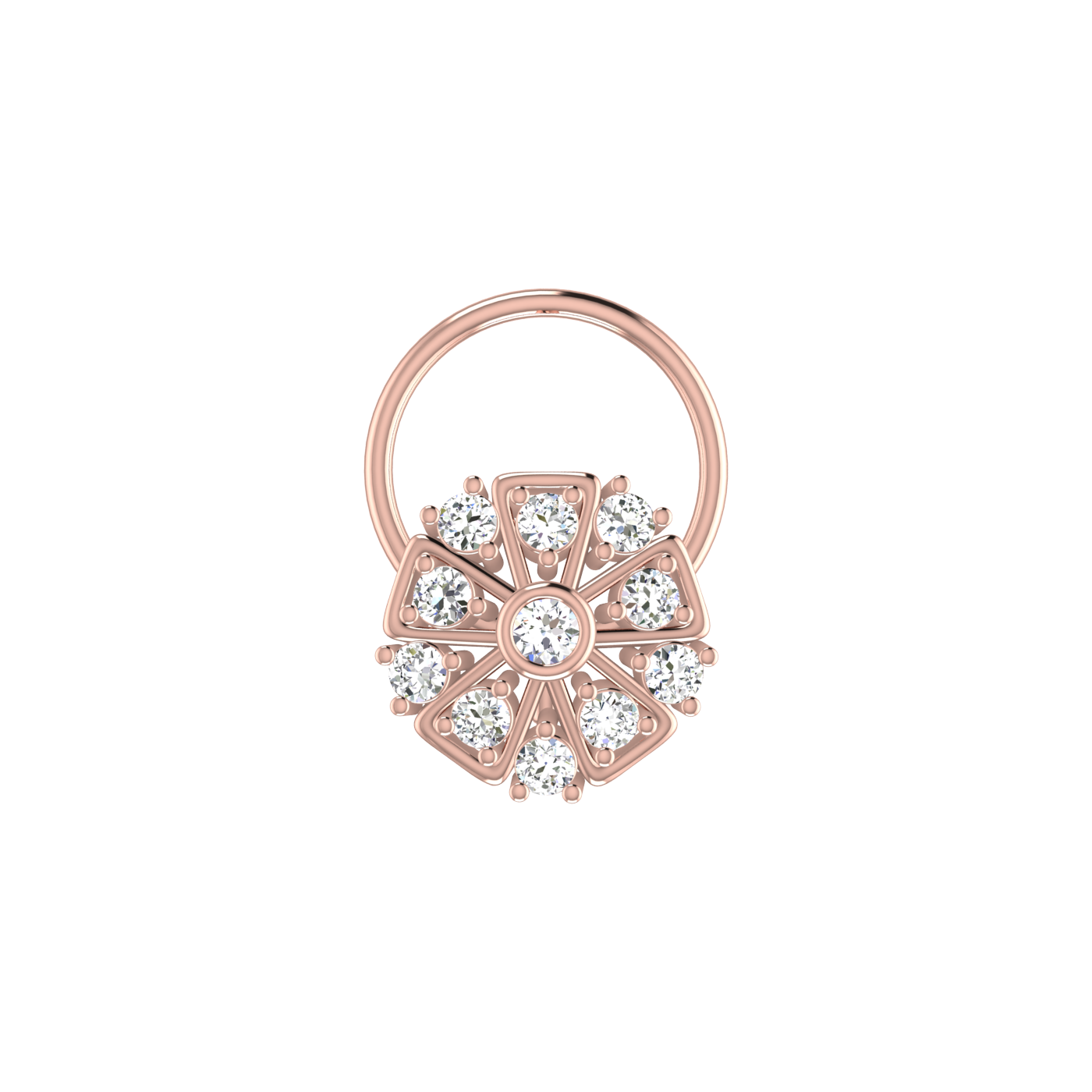 Floral Flower Shape — 0.11 Carat Lab Grown Diamond Nose Pin