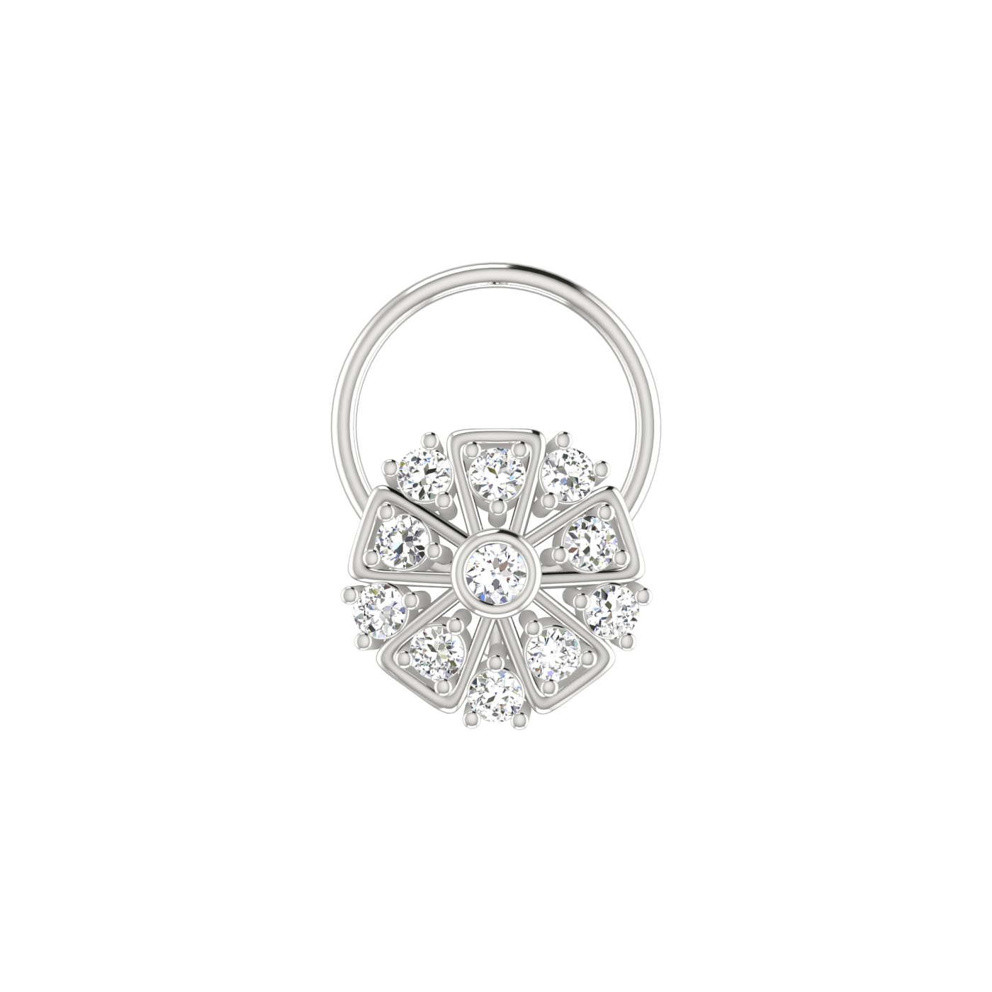 Floral Flower Shape — 0.11 Carat Lab Grown Diamond Nose Pin