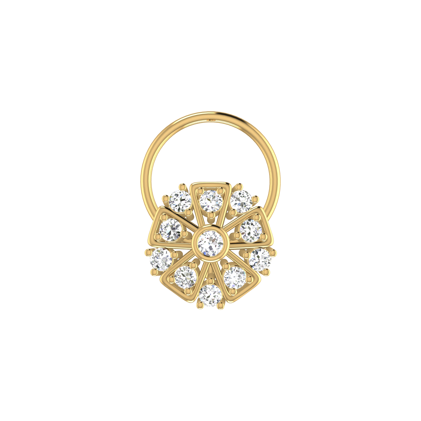 Floral Flower Shape — 0.11 Carat Lab Grown Diamond Nose Pin