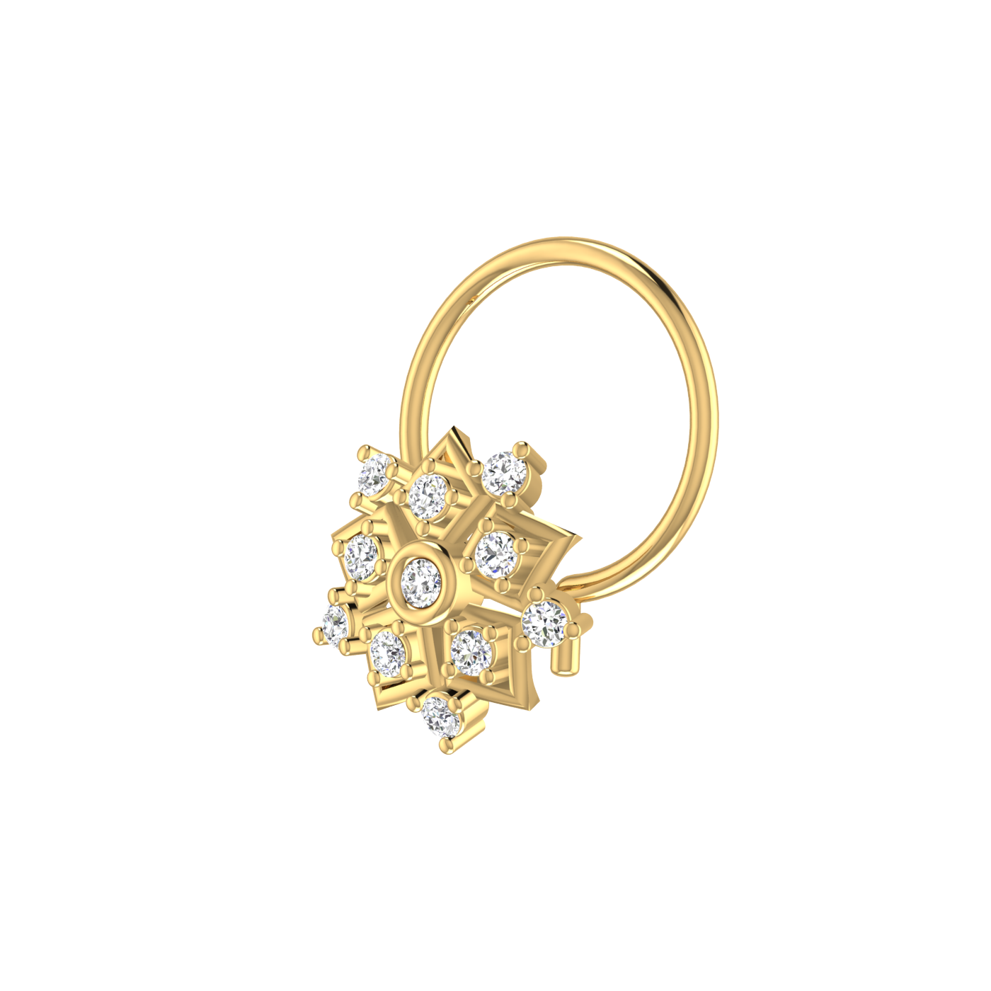 Floral Cluster Flower — 0.06 Carat Lab Grown Diamond Nose Pin