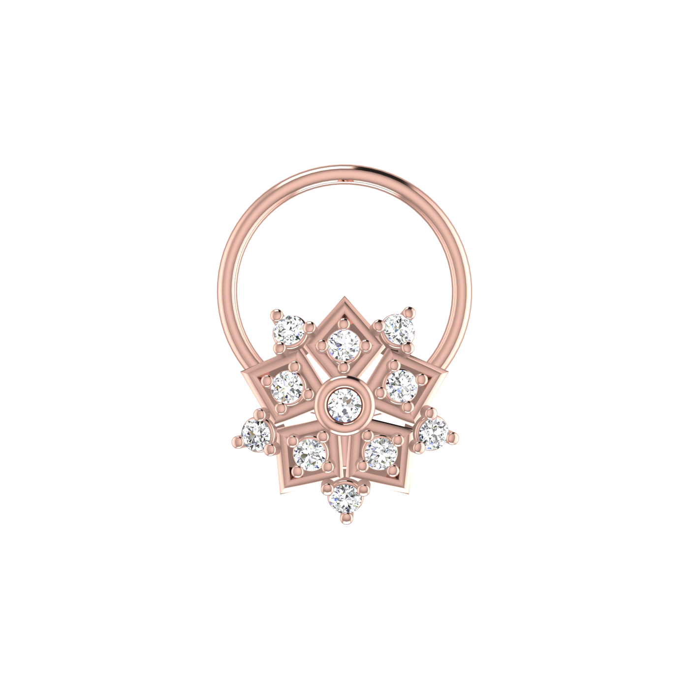 Floral Cluster Flower — 0.06 Carat Lab Grown Diamond Nose Pin