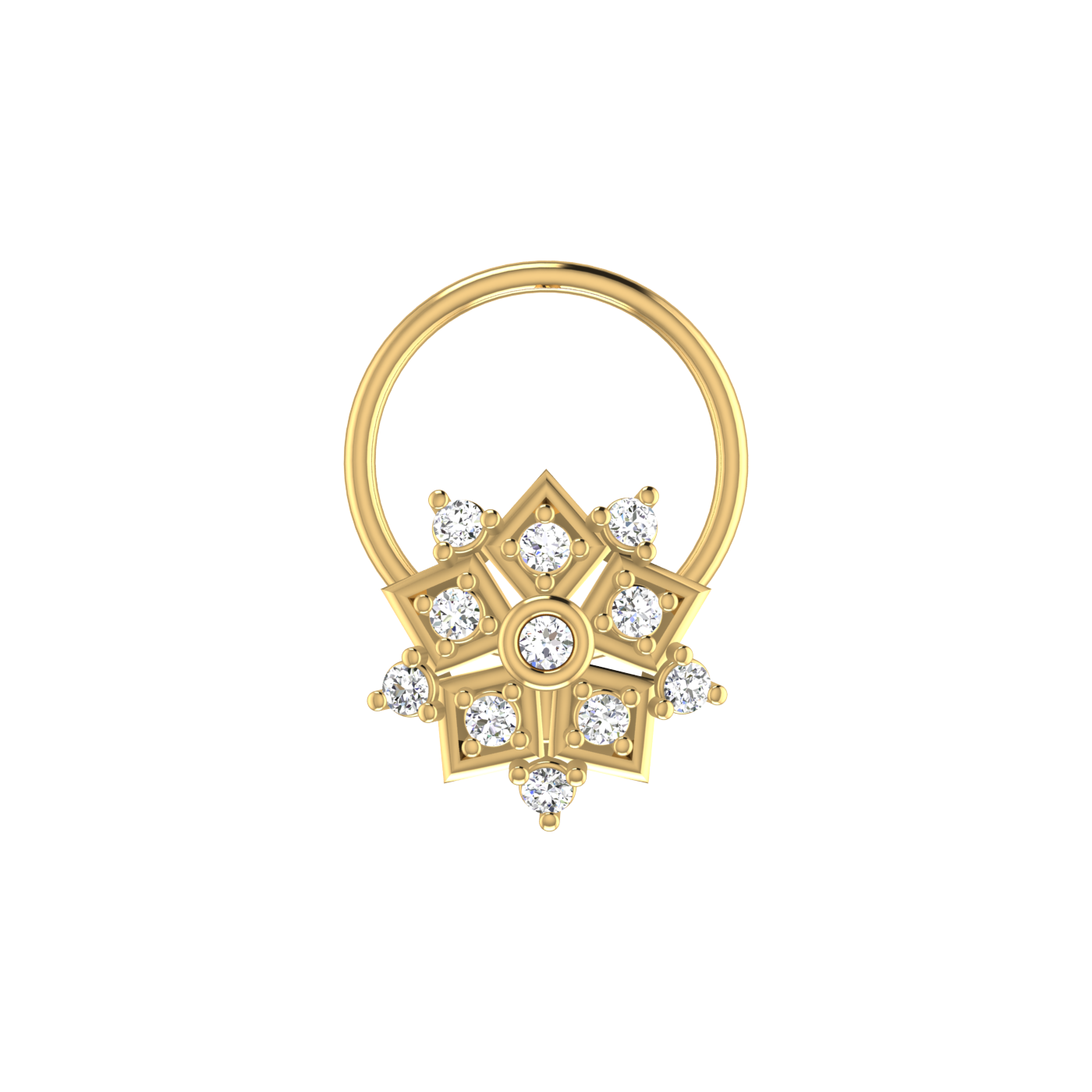 Floral Cluster Flower — 0.06 Carat Lab Grown Diamond Nose Pin