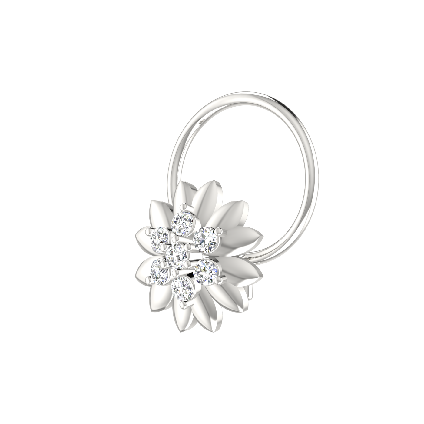Floral Cluster Style Flower — 0.06 Carat Lab Grown Diamond Nose Pin