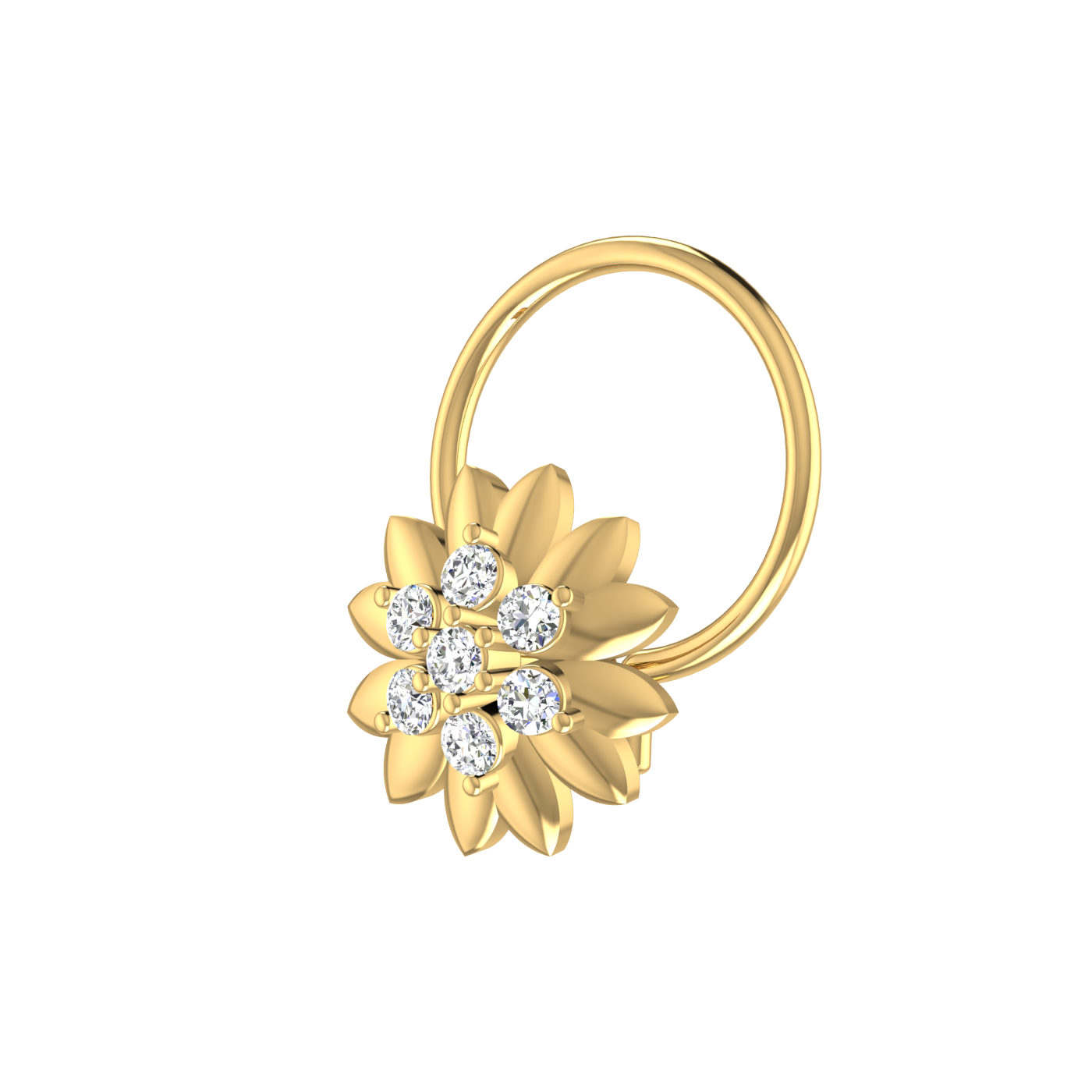 Floral Cluster Style Flower — 0.06 Carat Lab Grown Diamond Nose Pin
