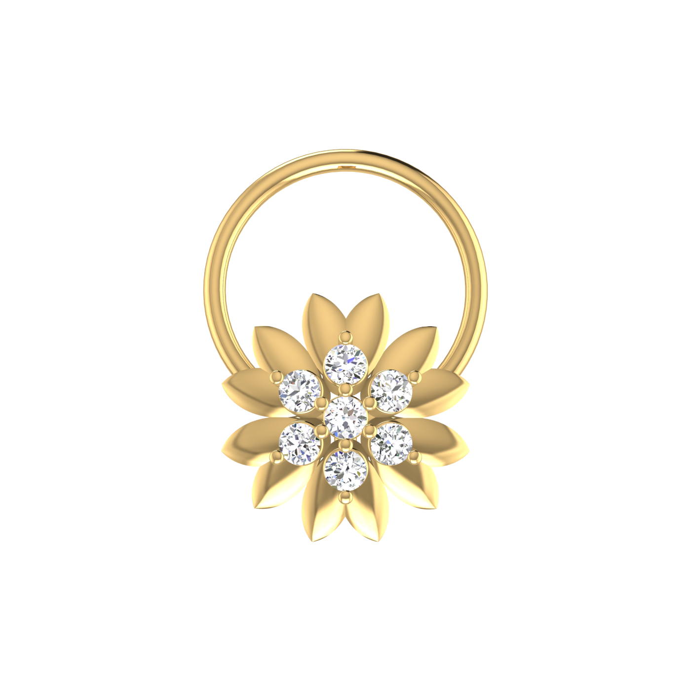 Floral Cluster Style Flower — 0.06 Carat Lab Grown Diamond Nose Pin