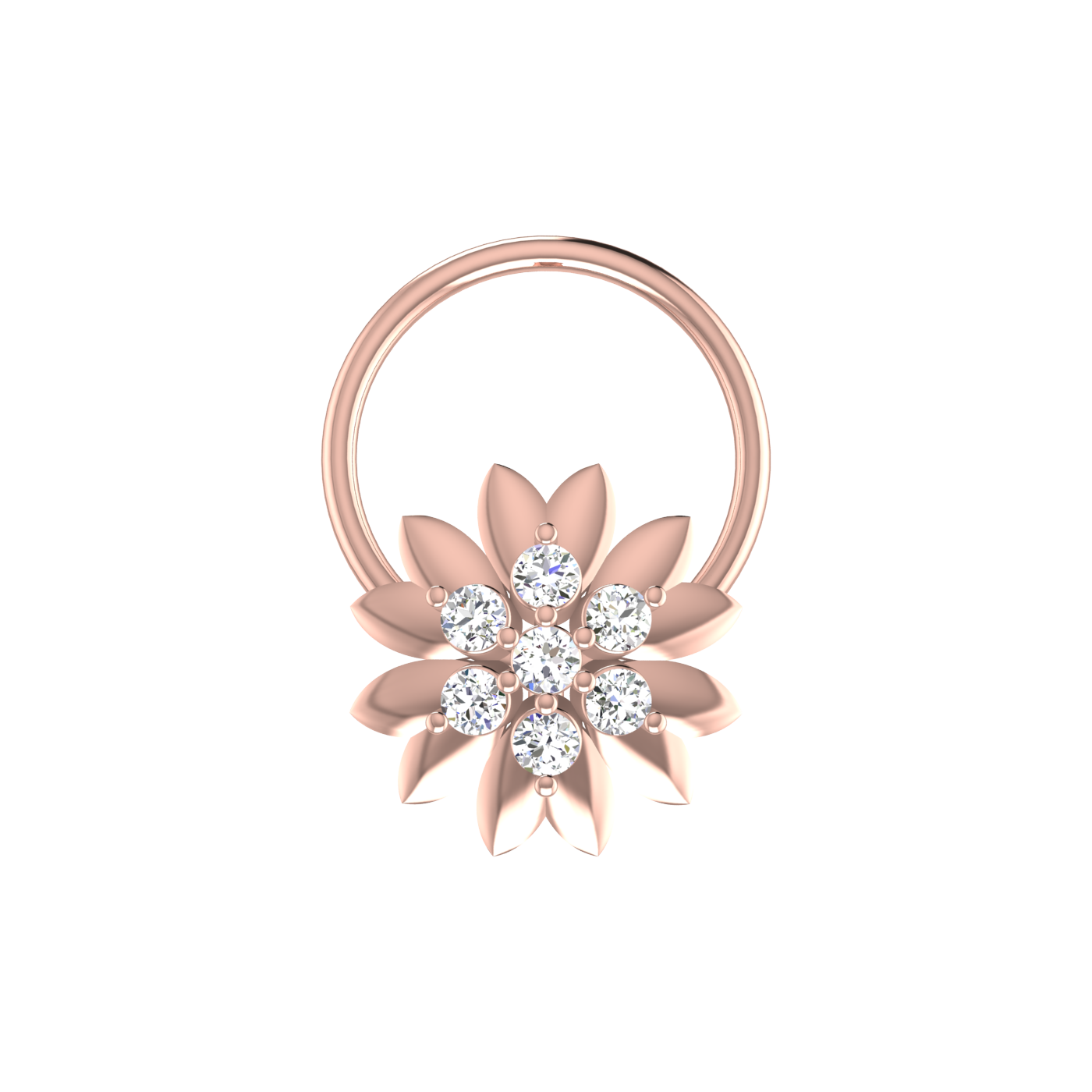 Floral Cluster Style Flower — 0.06 Carat Lab Grown Diamond Nose Pin