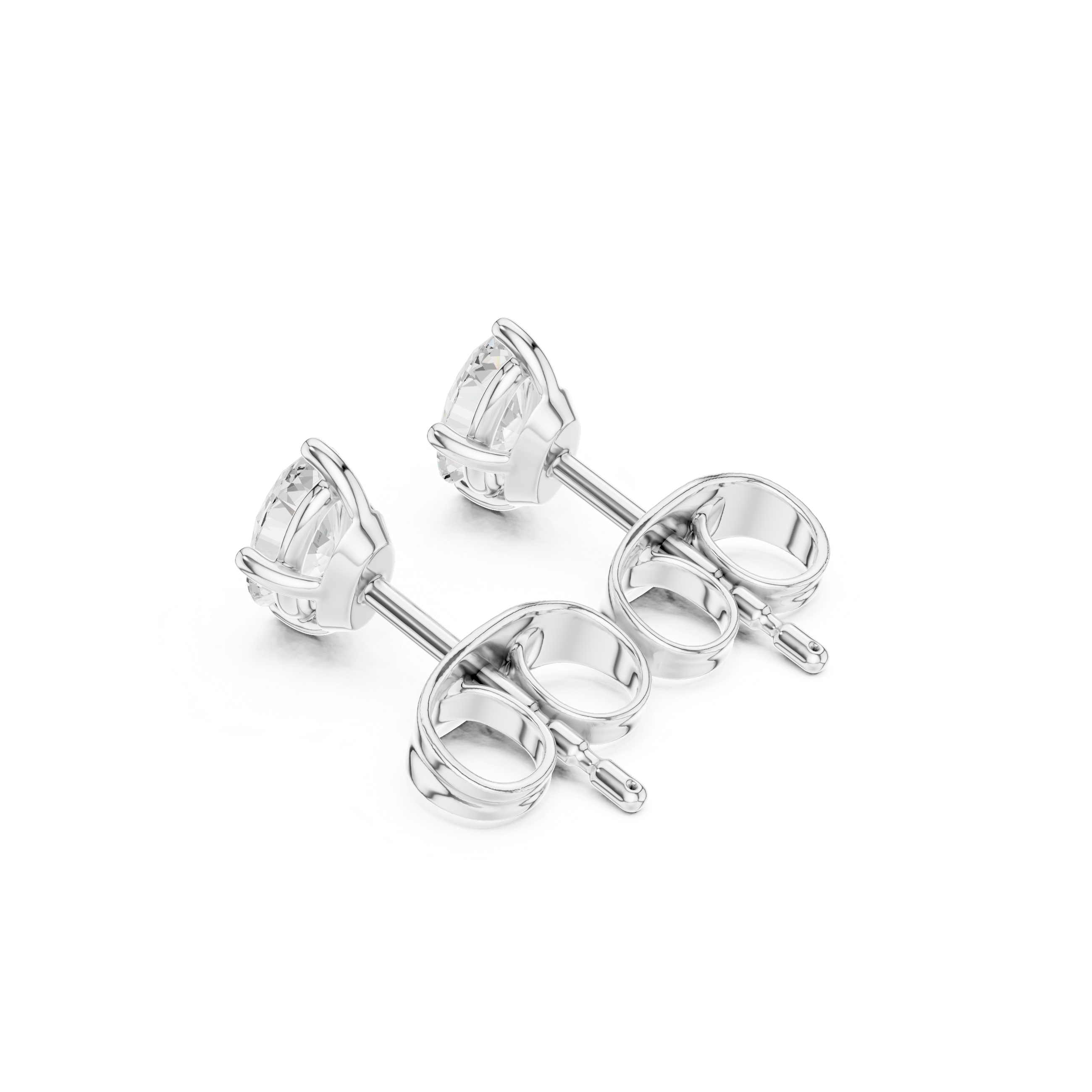 0.50 Carat Natural Diamond Oval Solitaire Studs – H Color, VS2 Clarity