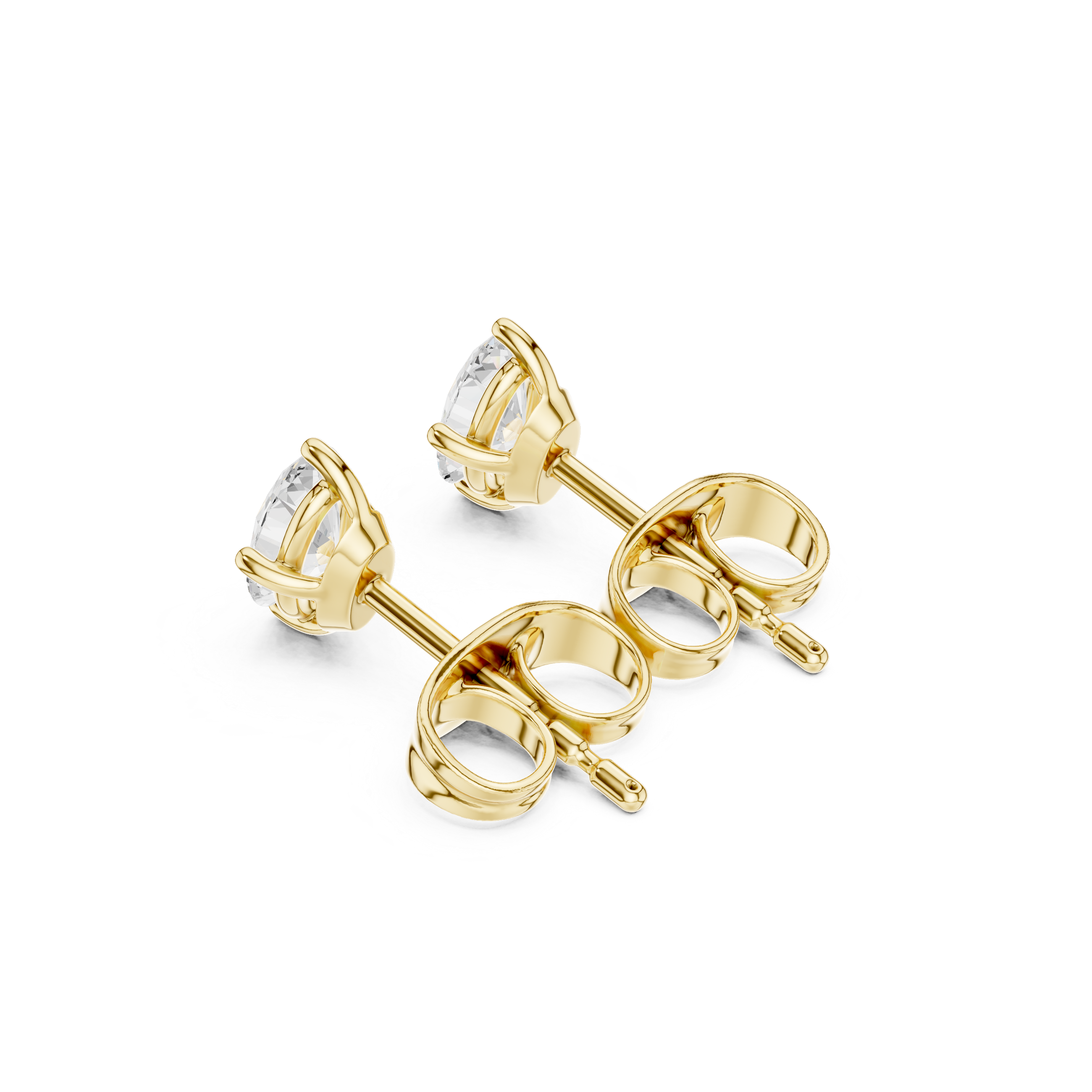 0.50 Carat Natural Diamond Oval Solitaire Studs – H Color, VS2 Clarity