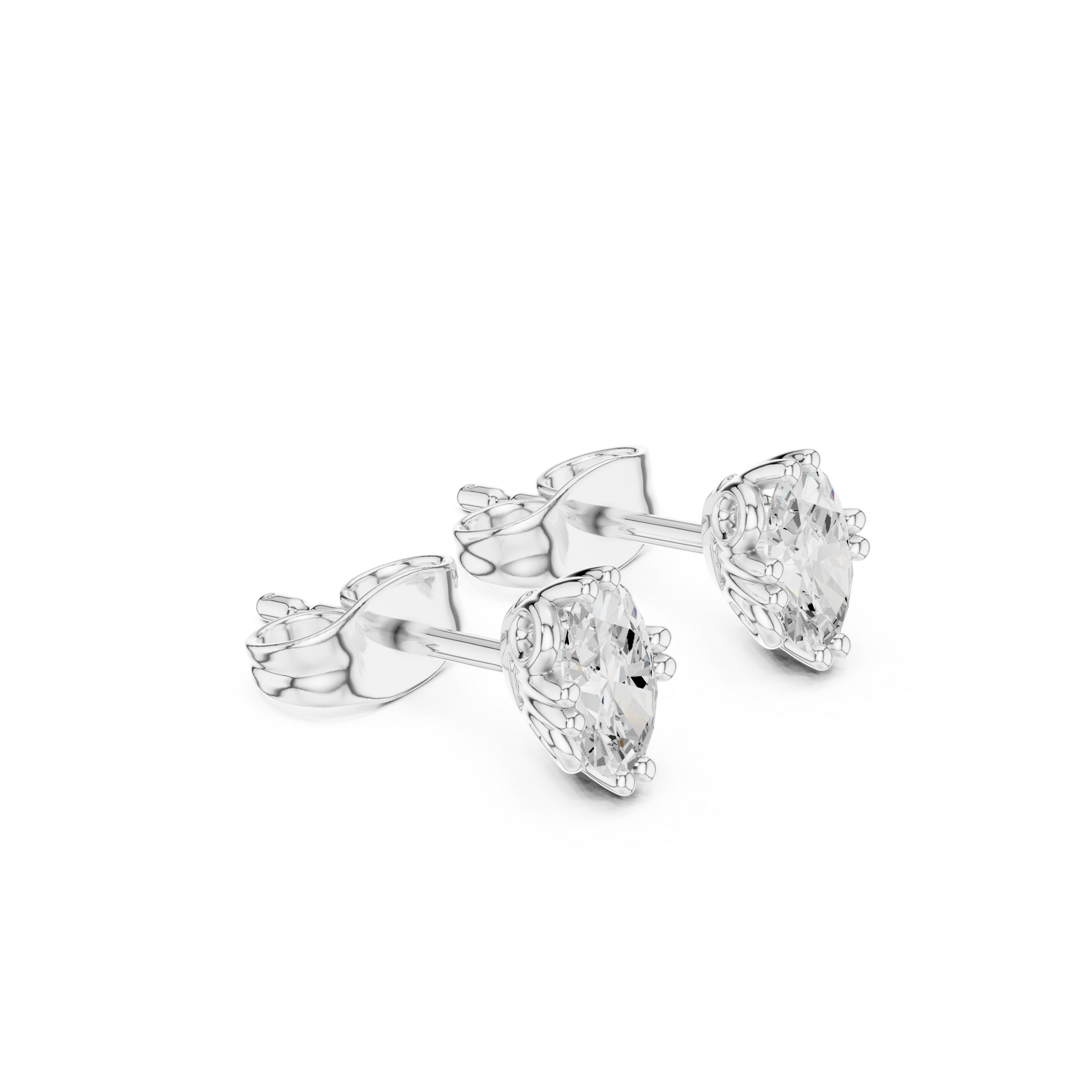 0.50 Carat Natural Diamond Oval Studs – H Color, VS1 Clarity