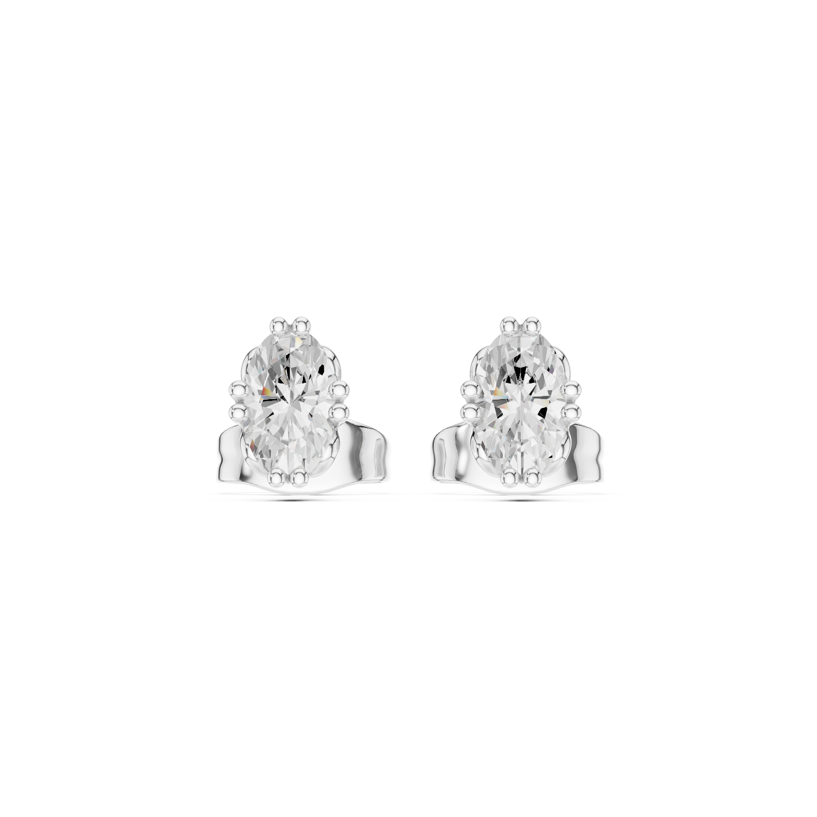 0.50 Carat Natural Diamond Oval Studs – H Color, VS1 Clarity