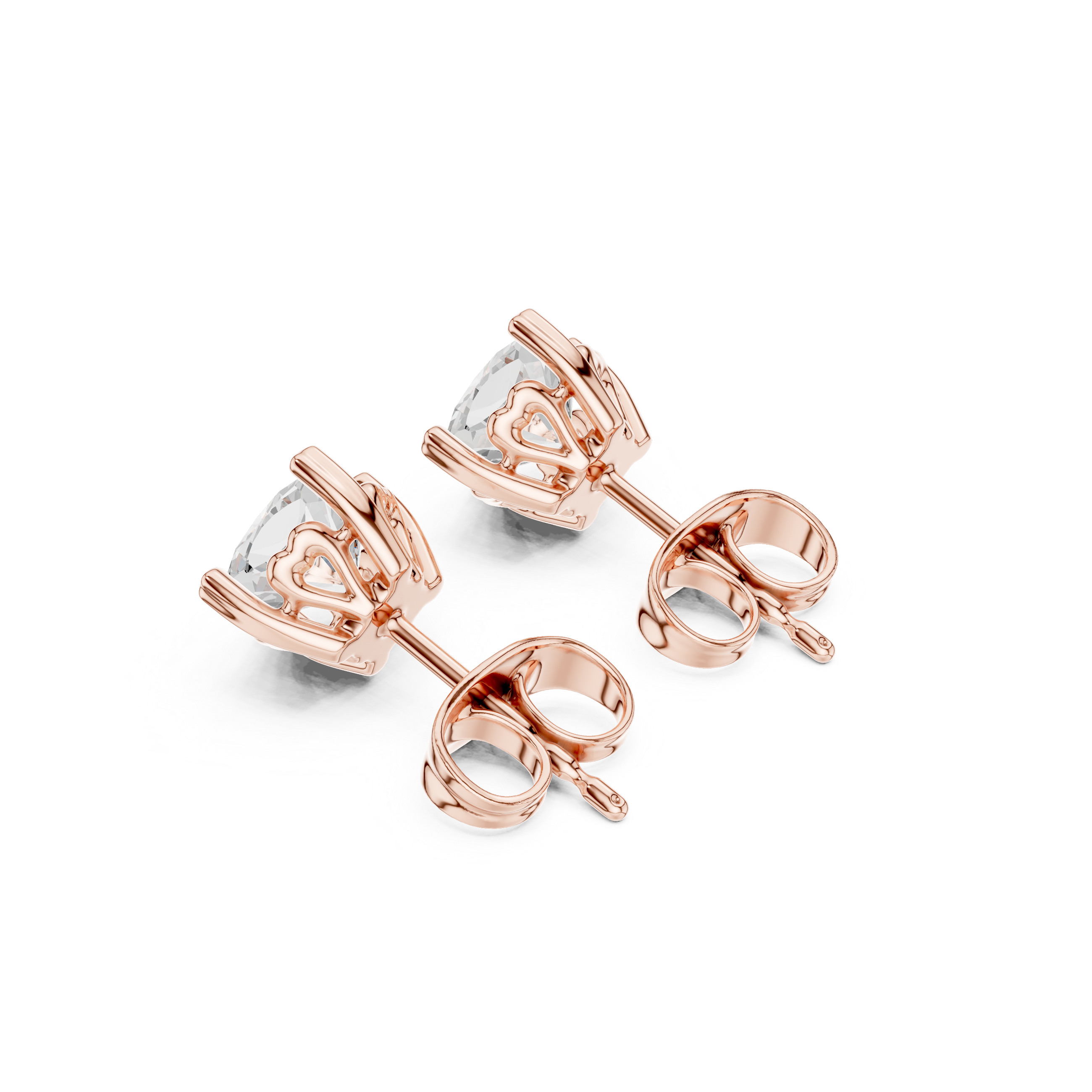 Cushion Cut 1.00ct Natural Diamond Stud Earrings – J Color, SI2 Quality