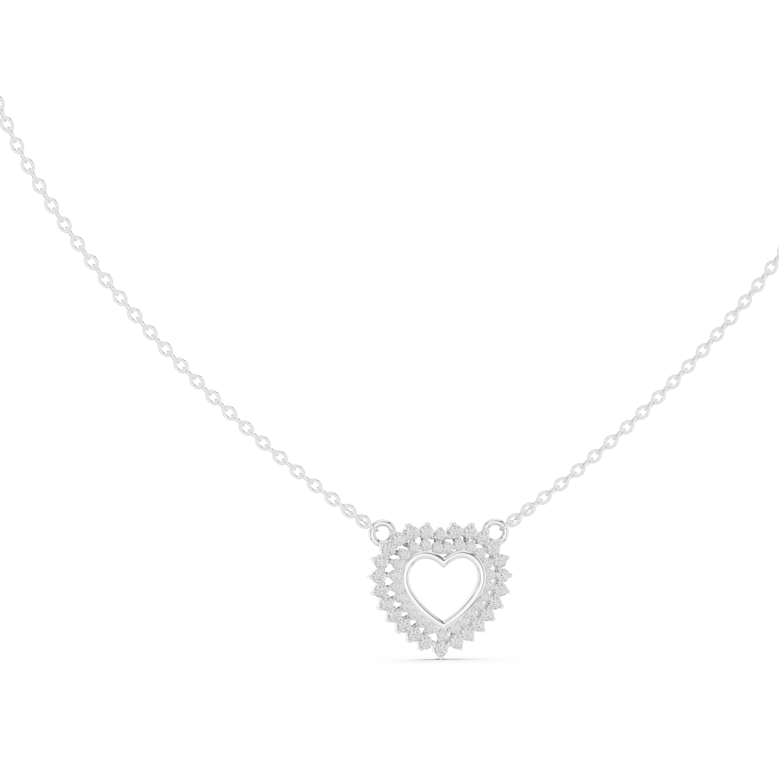 0.38ct Natural Diamond Pendant Necklace – Heart Design EF/VS Quality