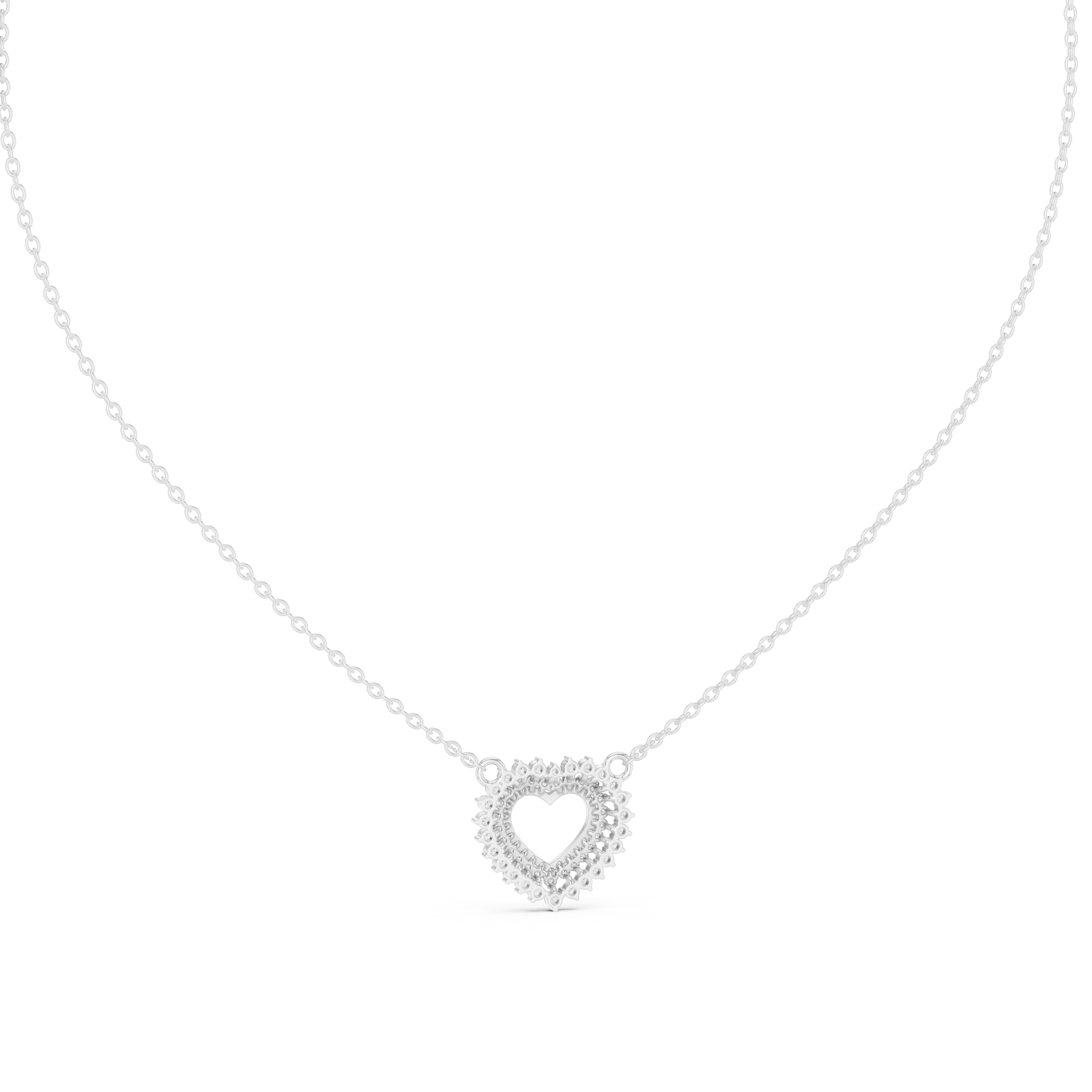 0.38ct Natural Diamond Pendant Necklace – Heart Design EF/VS Quality