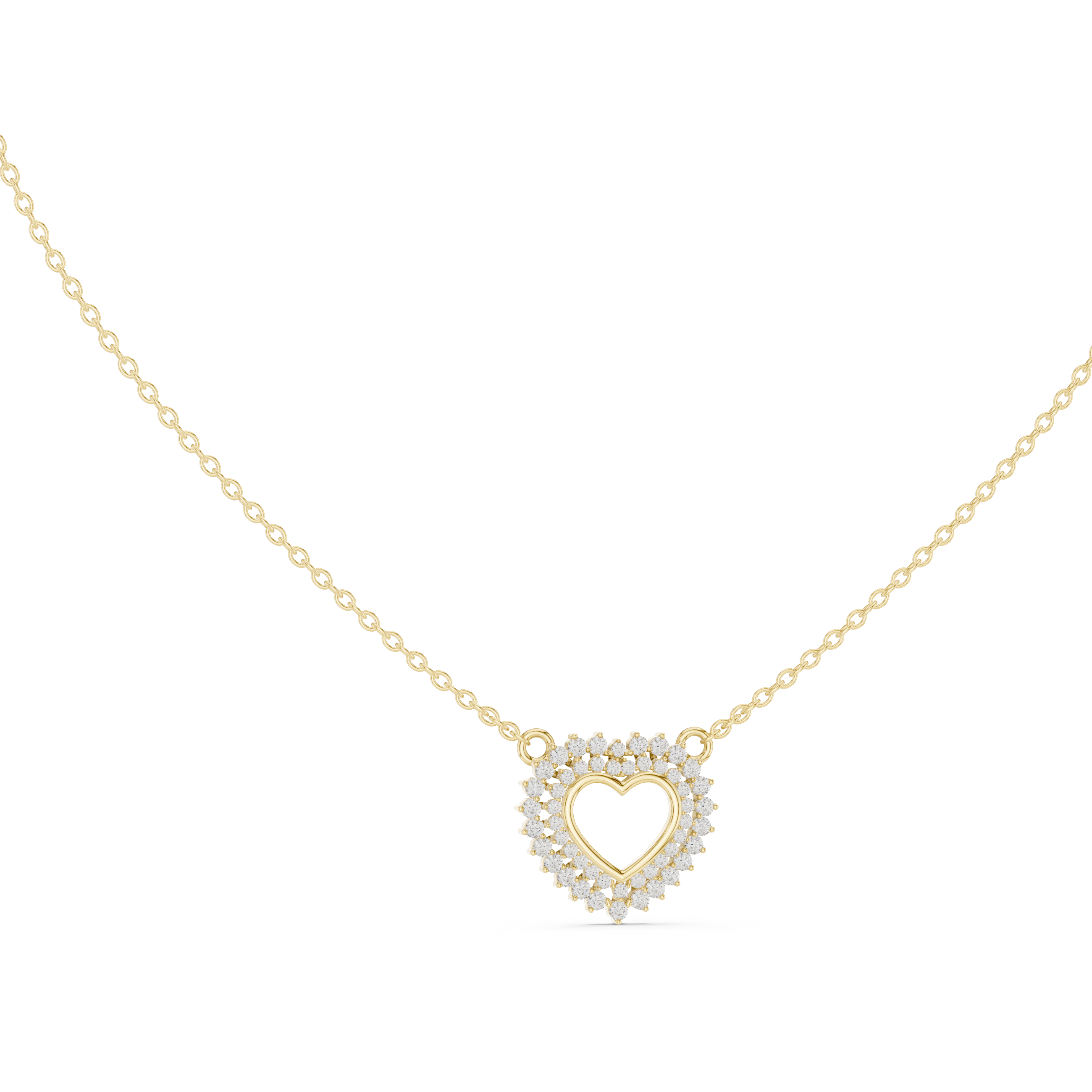 0.38ct Natural Diamond Pendant Necklace – Heart Design EF/VS Quality