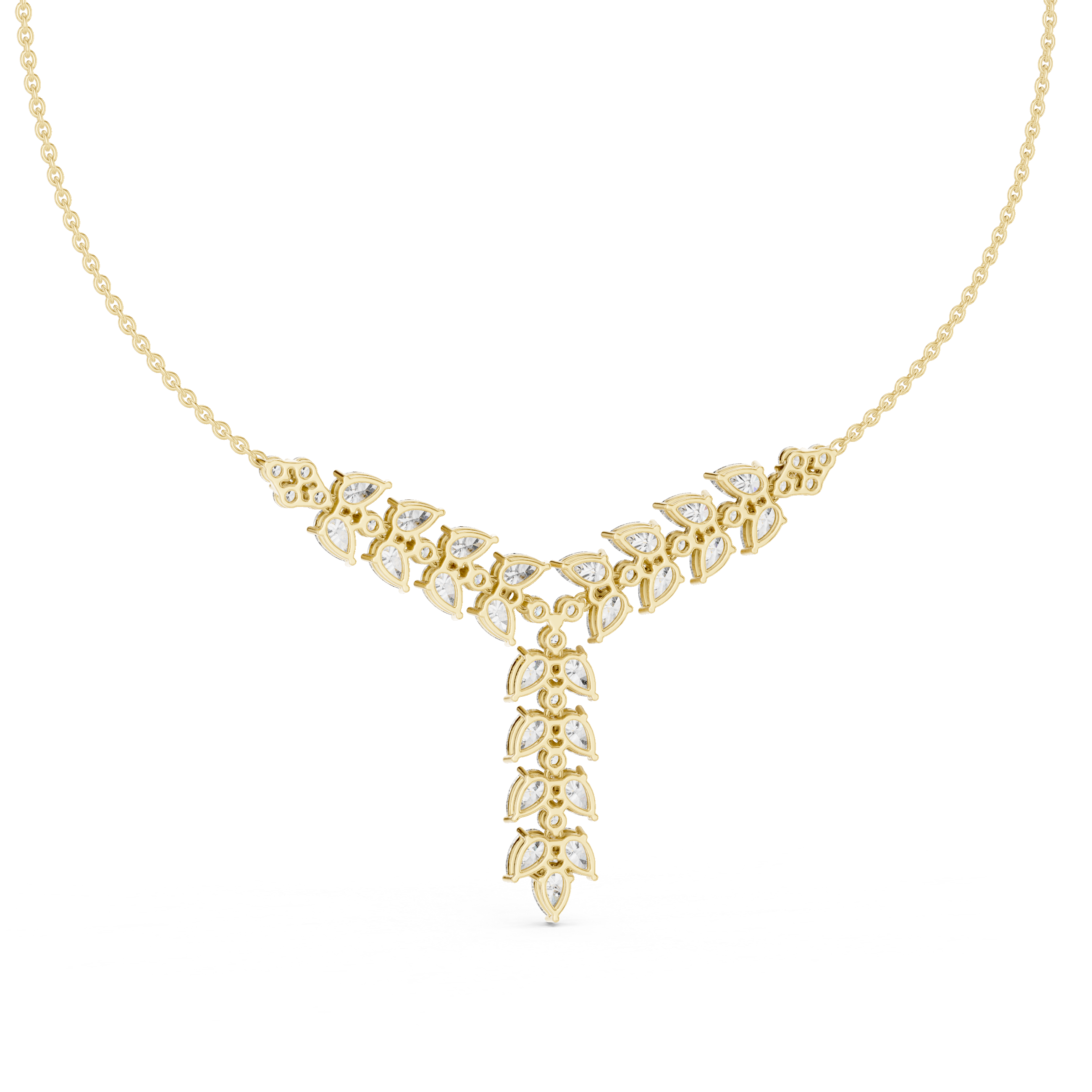 13.828ct Natural Diamond Bridal Necklace – Fancy Shape GH Color, VS Clarity