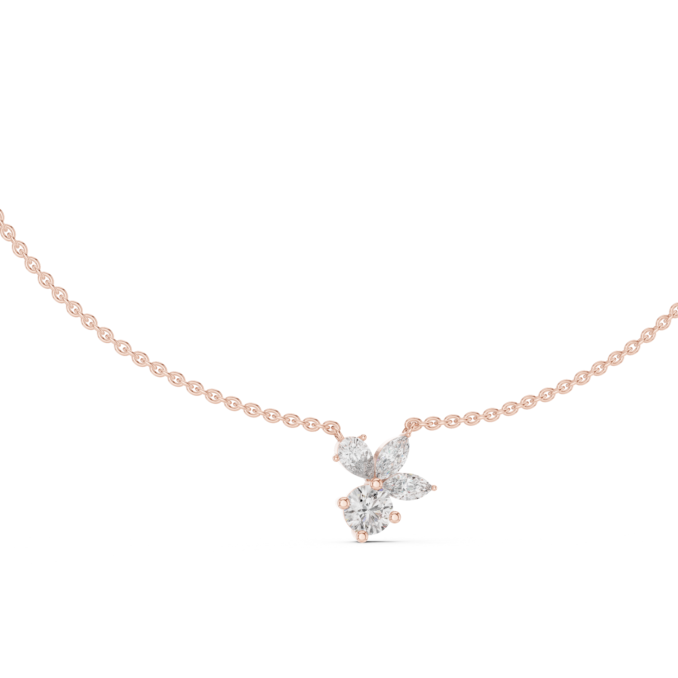 2.12 Ct Multi-Shape Natural Diamond Pendant Necklace