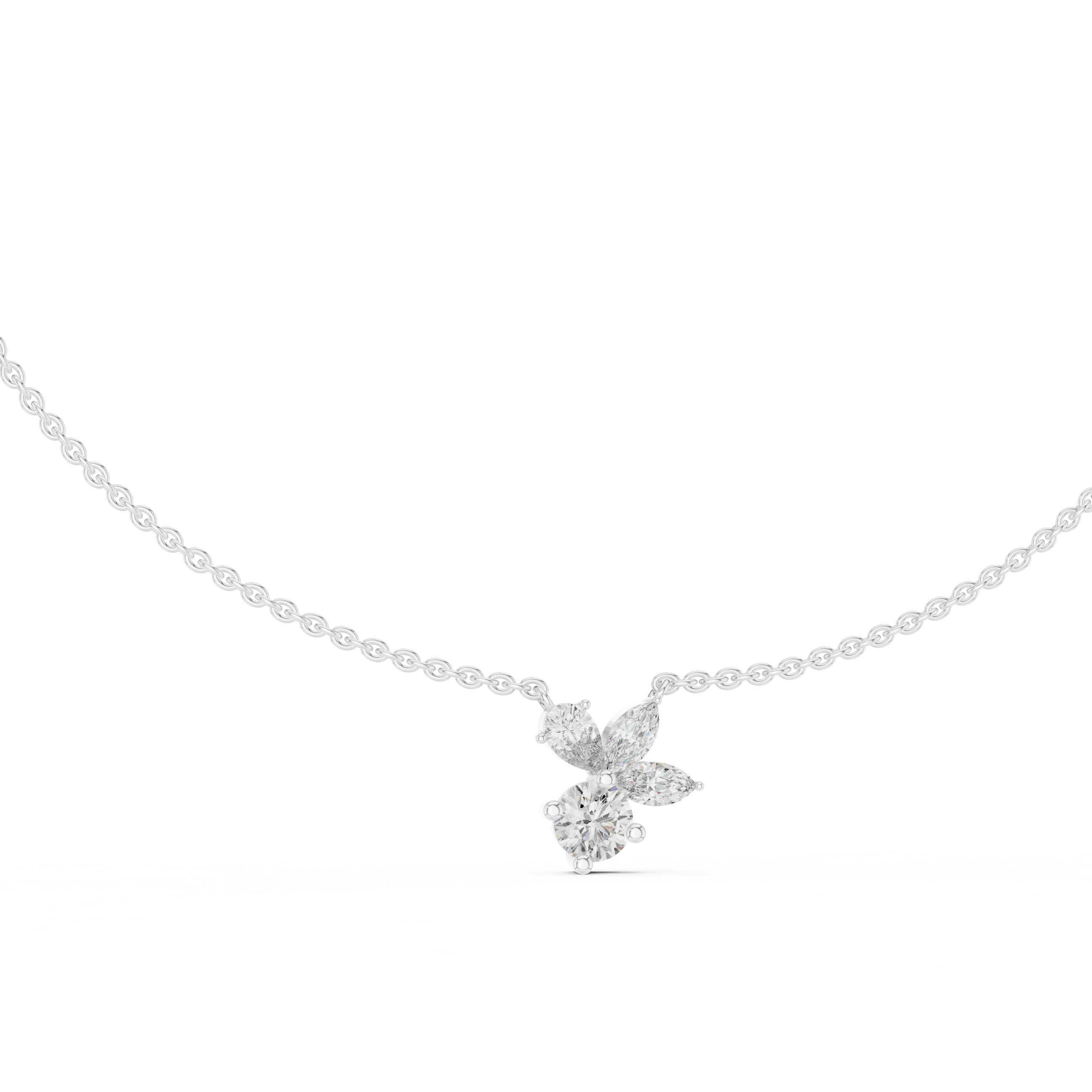 2.12 Ct Multi-Shape Natural Diamond Pendant Necklace